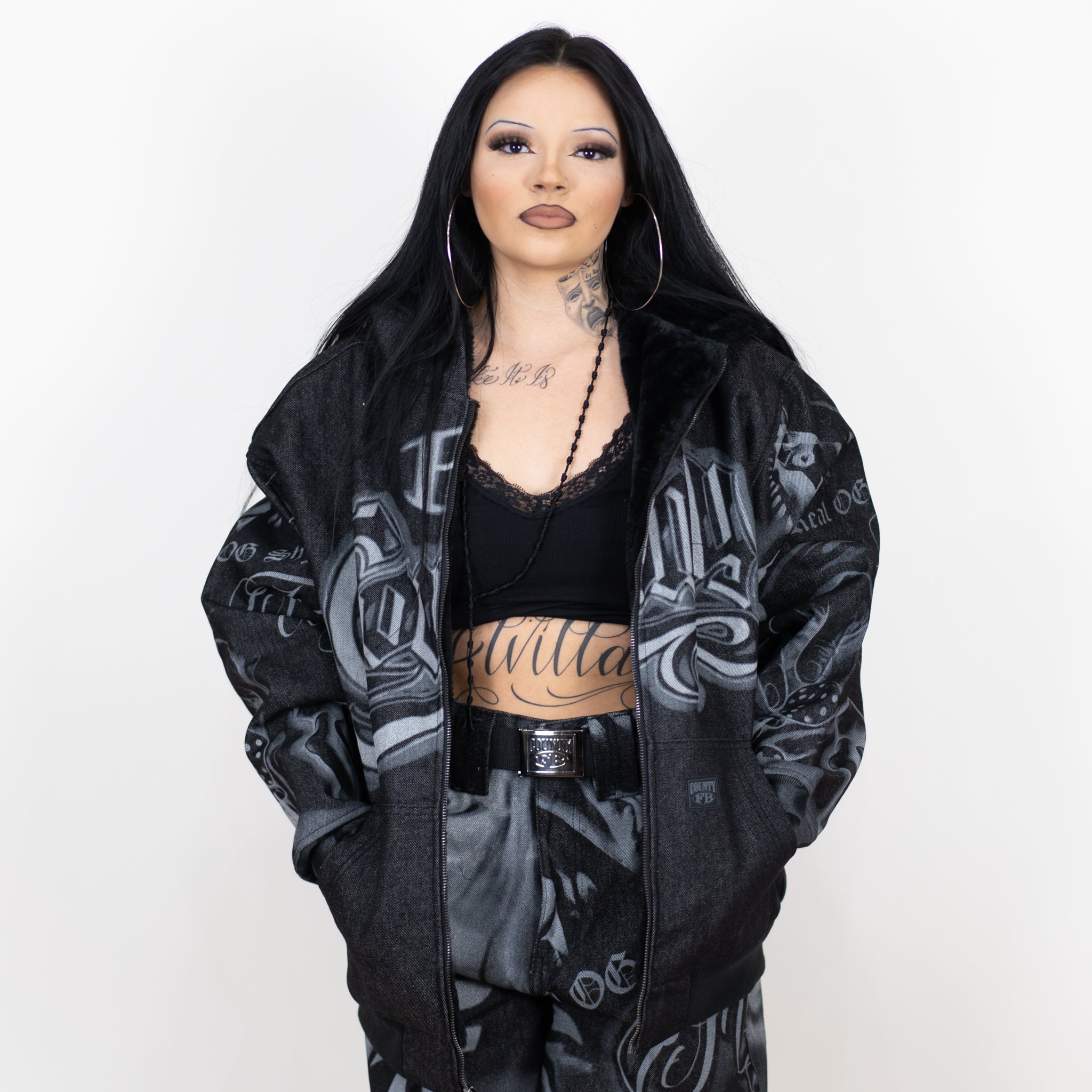 FB County Tatted Up Cozy Denim Jacket