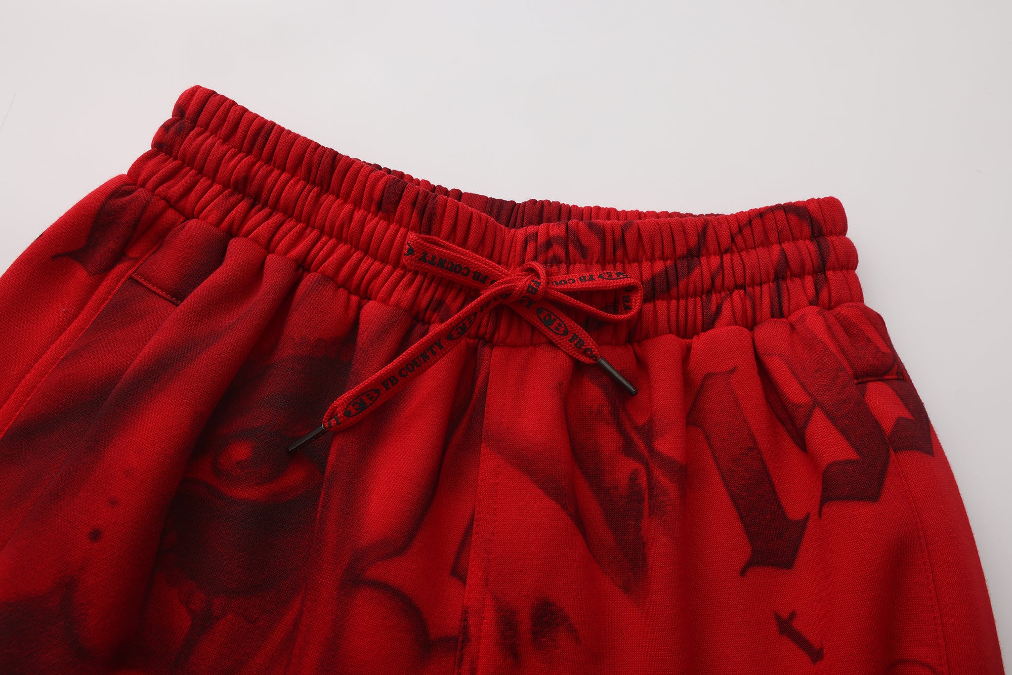 FB County Red Tatted Up Sweatpants