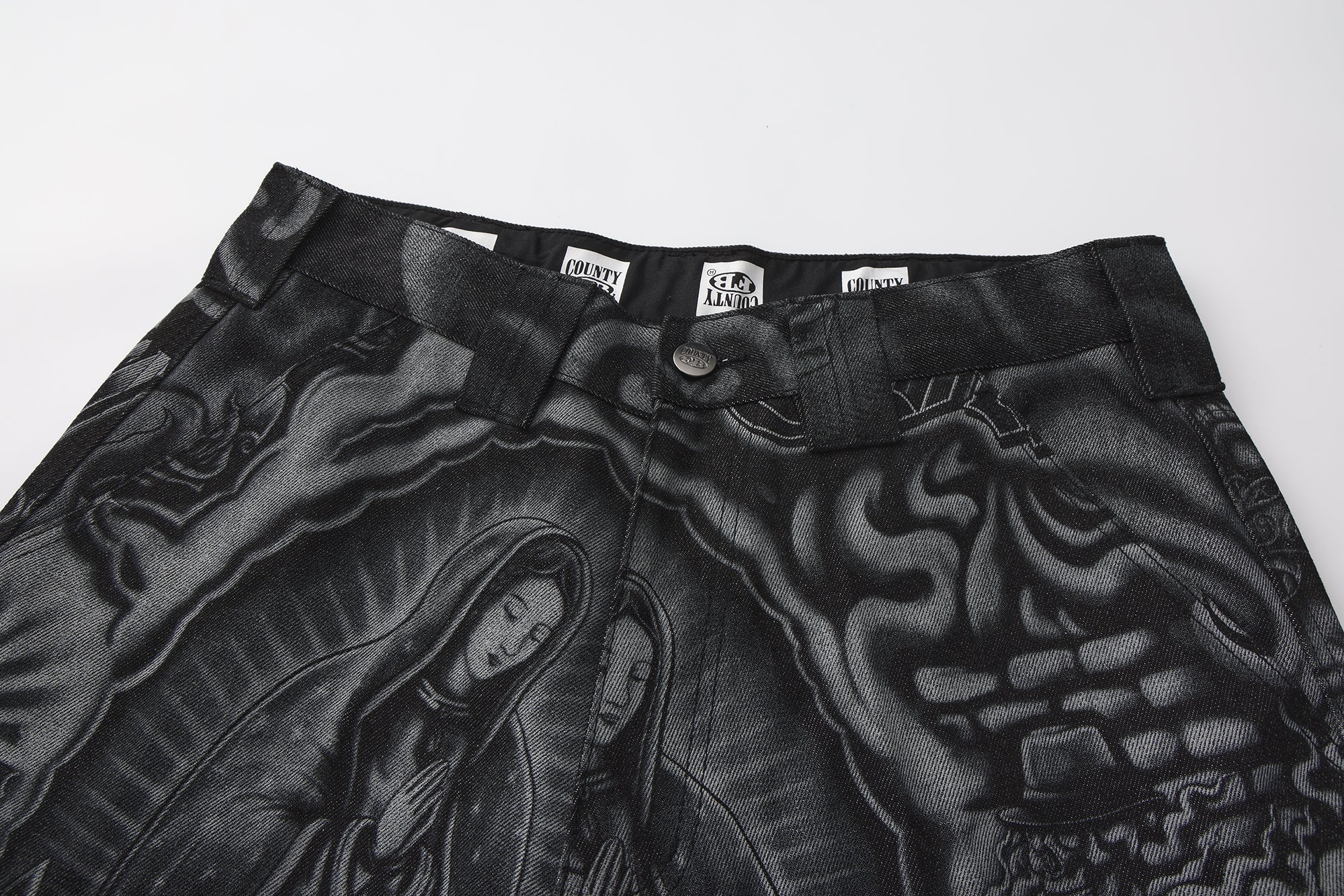 FB County Laser Printed Inked Up Hard Denim Shorts