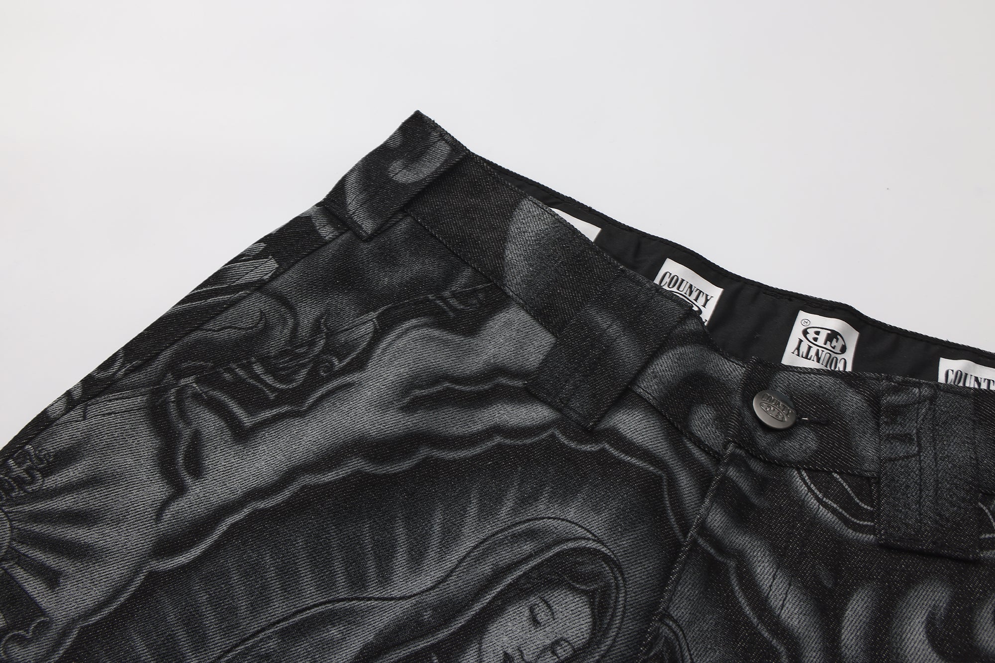 FB County Laser Printed Inked Up Hard Denim Shorts