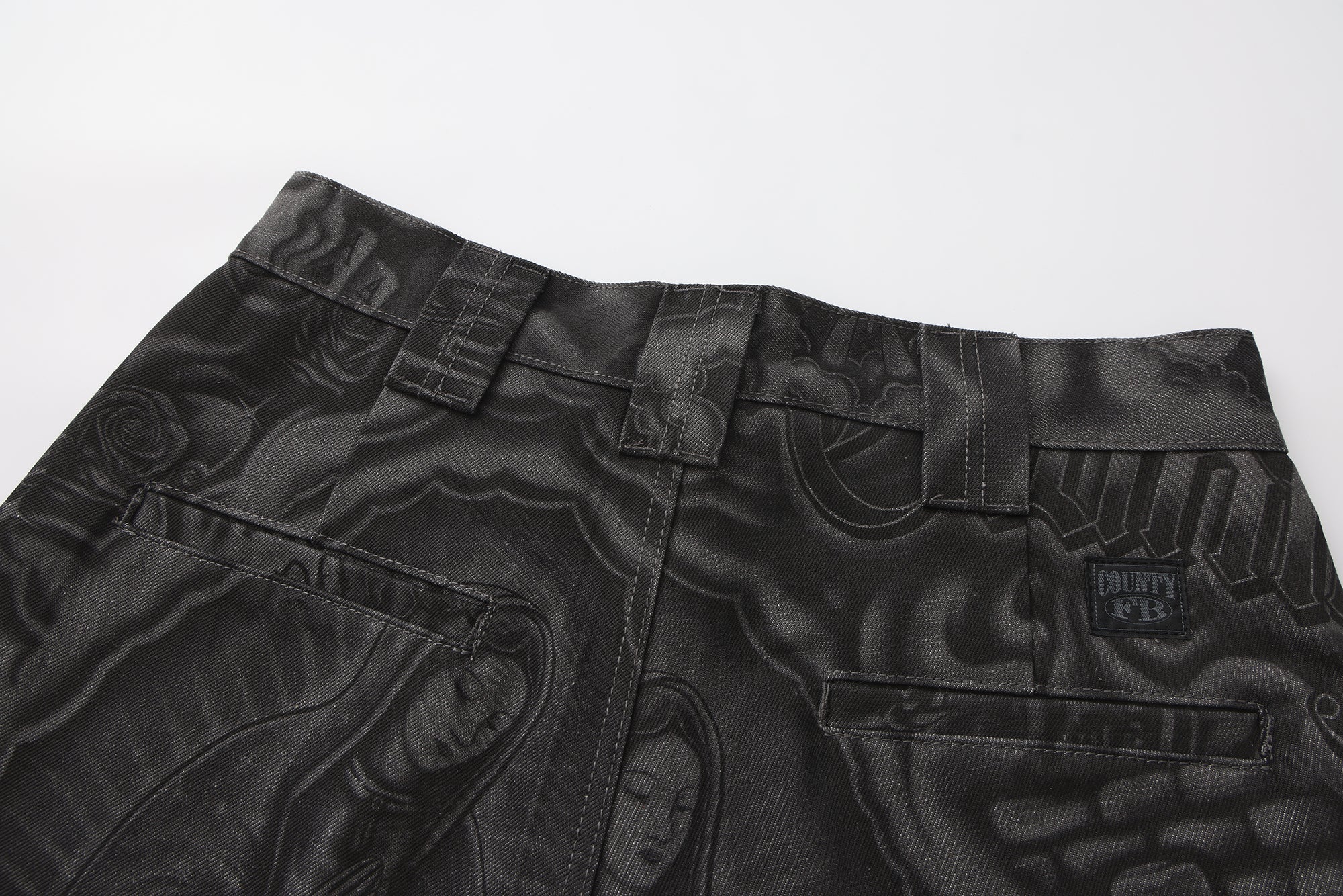 FB County Laser Printed Inked Up Hard Denim Shorts