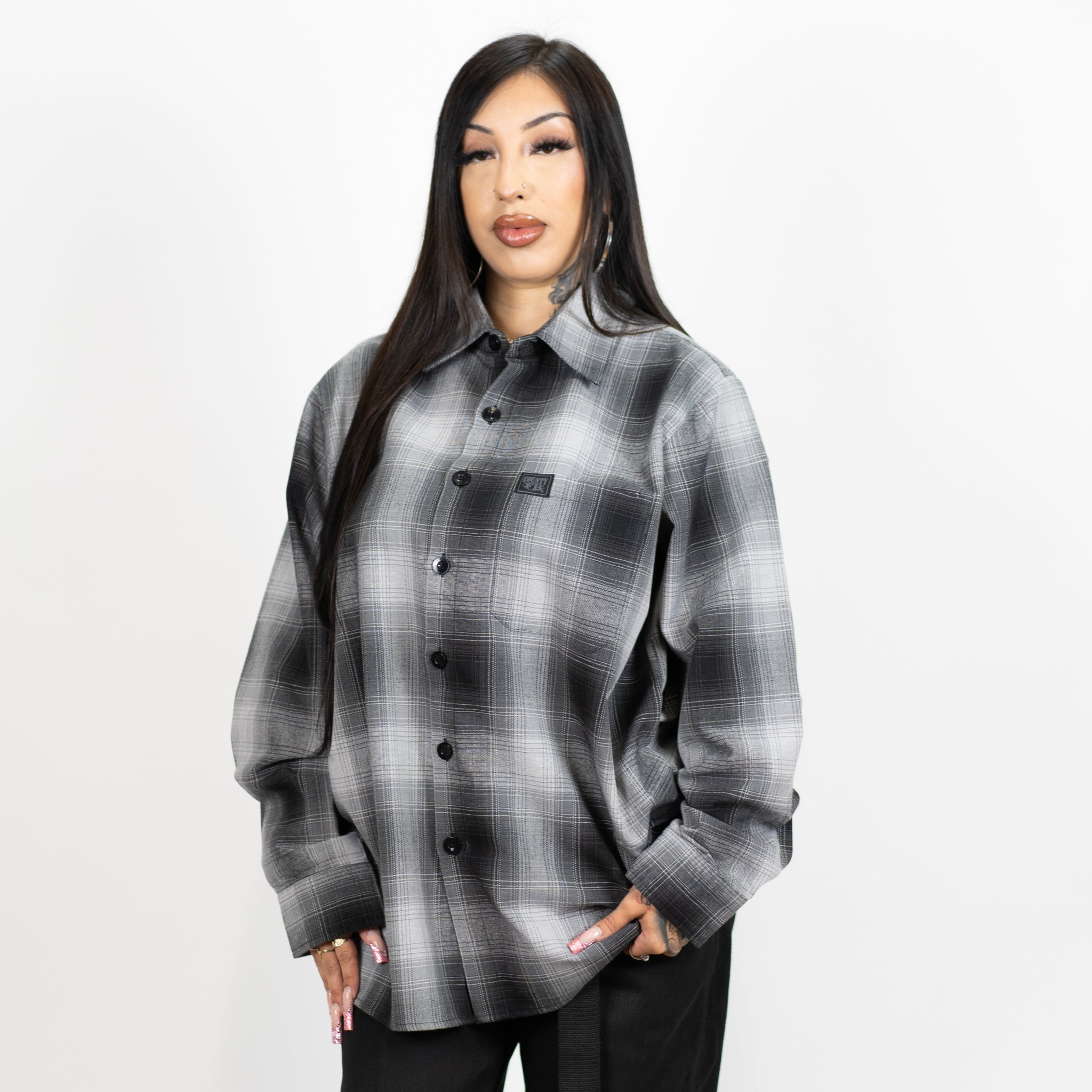 Flannel Shirt Tall Womens Shirt FB County Long Sleeve Checker