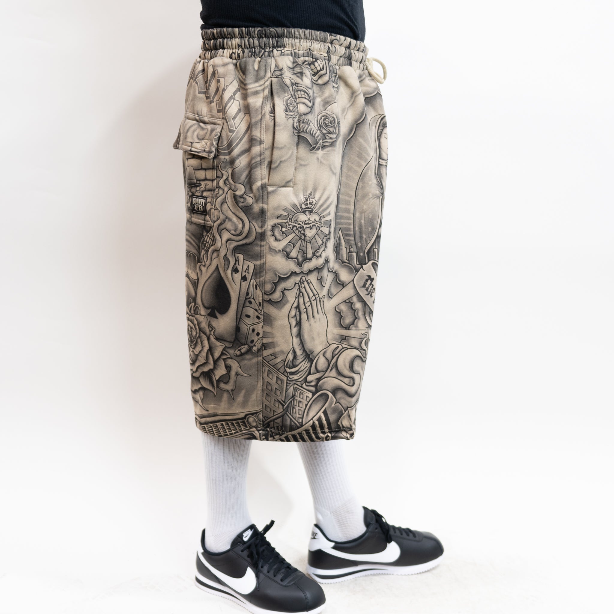 FB County Inked Up Baggy Fleece Shorts