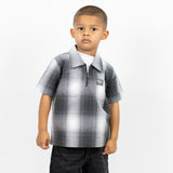 FB County Kids Short Sleeve Checker Zip Shirt