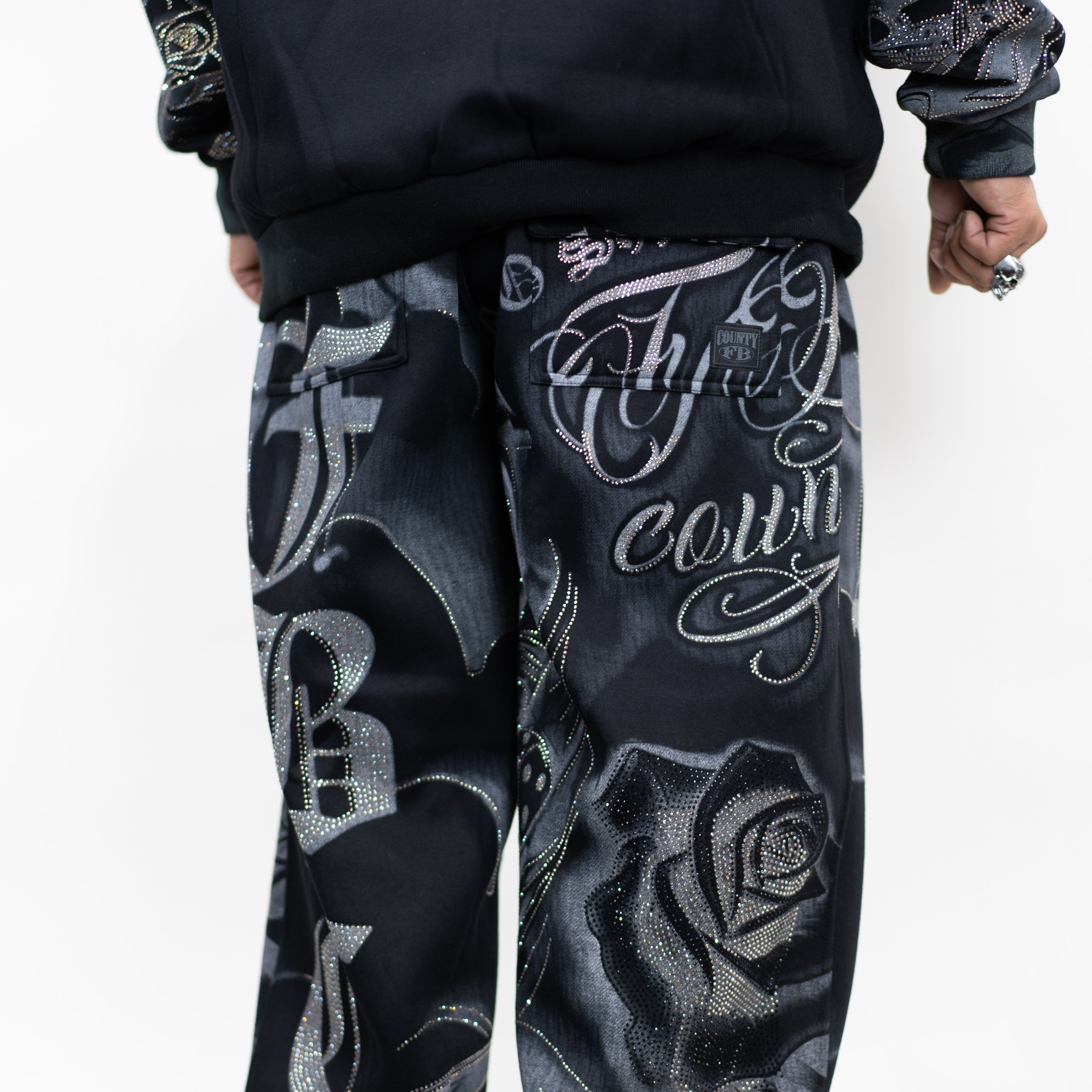 FB County Rhinestone Tatted Up Sweatpant