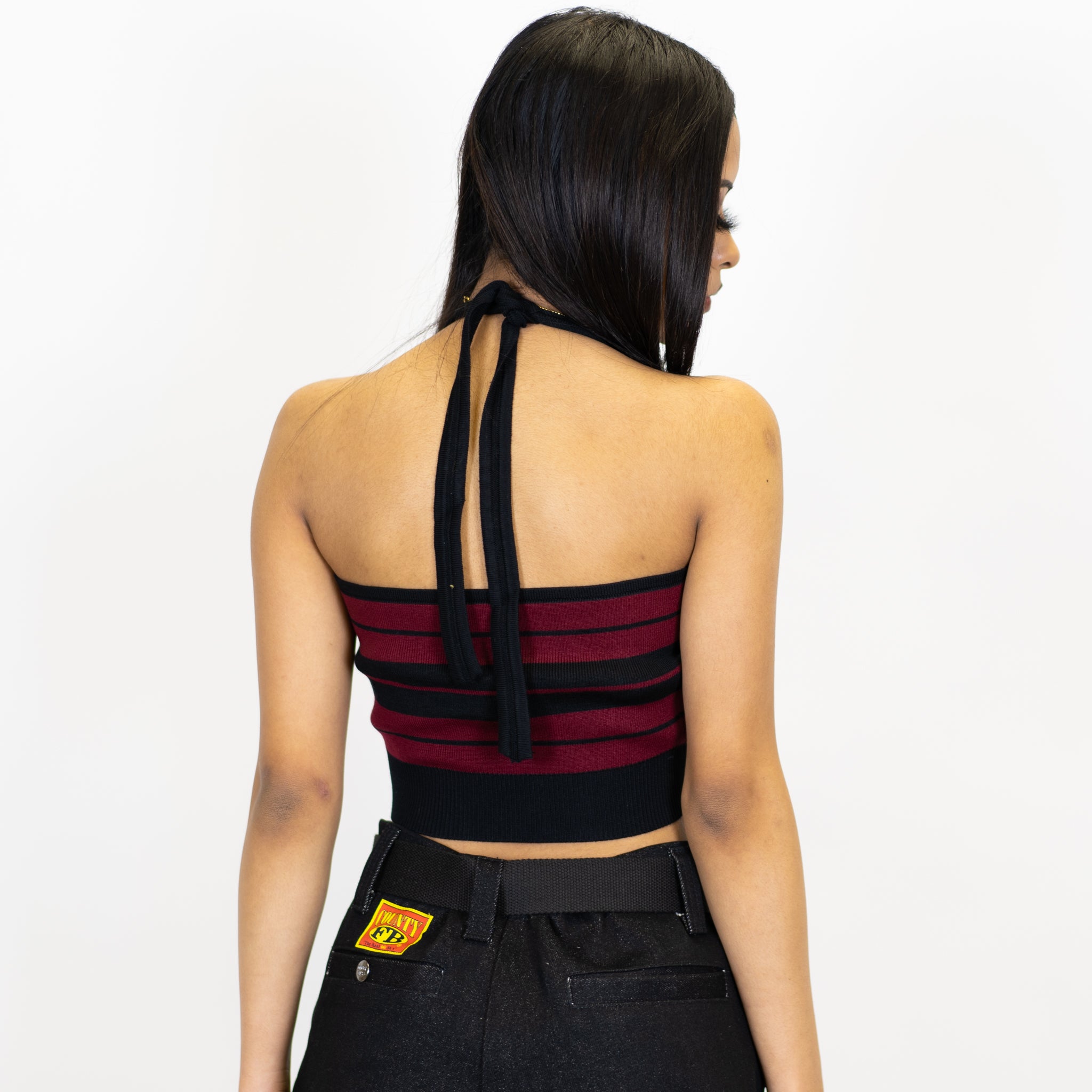 FB County Charlie Brown Cross Halter Top