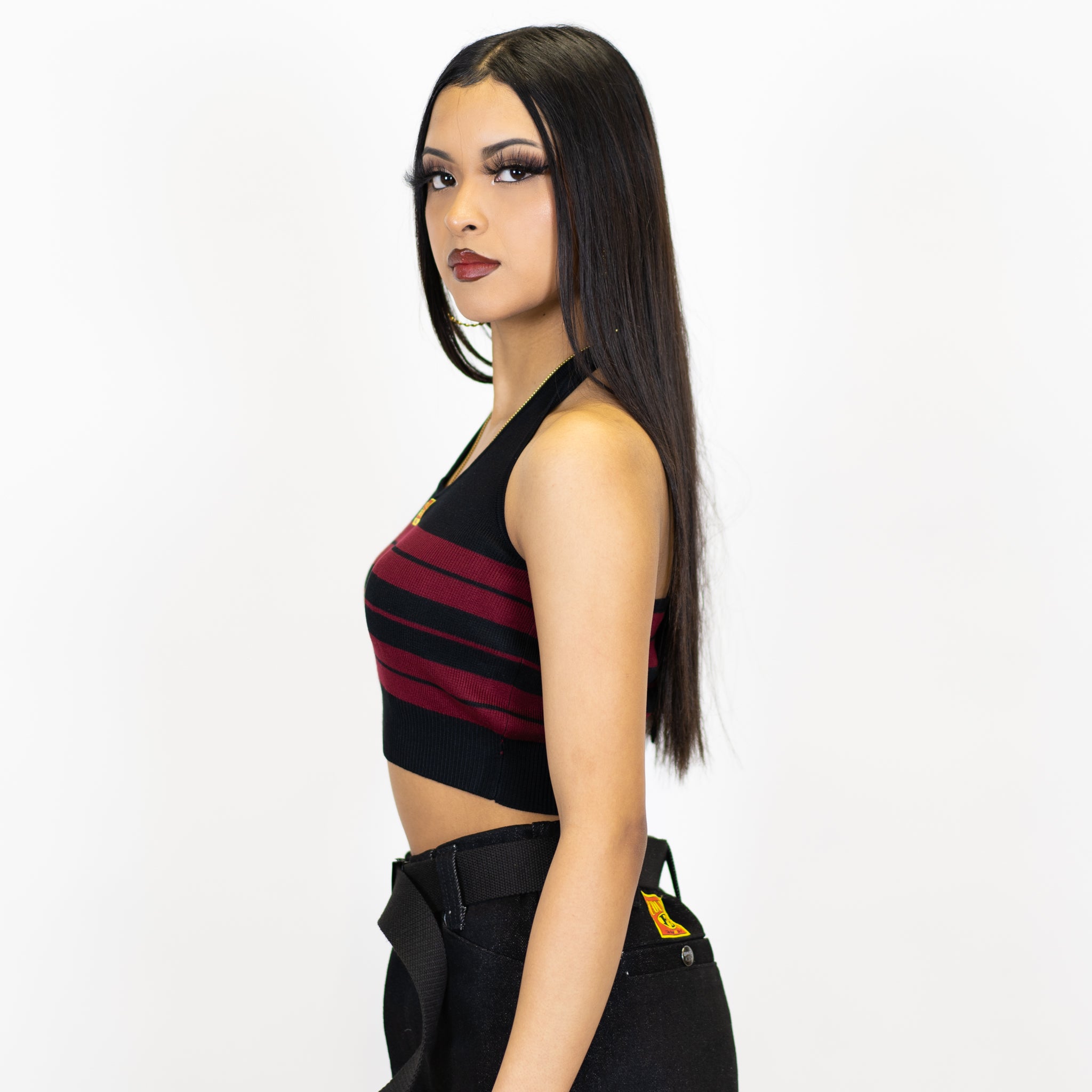 FB County Charlie Brown Cross Halter Top