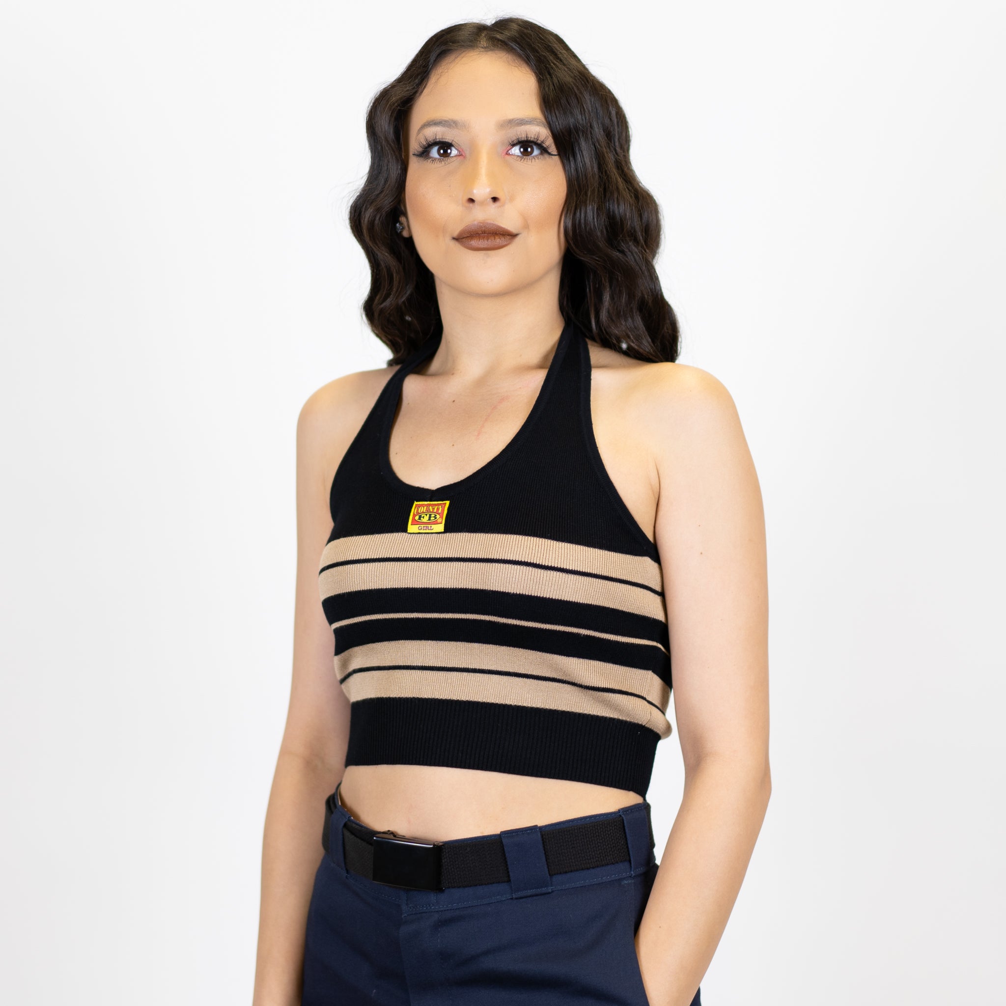 FB County Charlie Brown Cross Halter Top