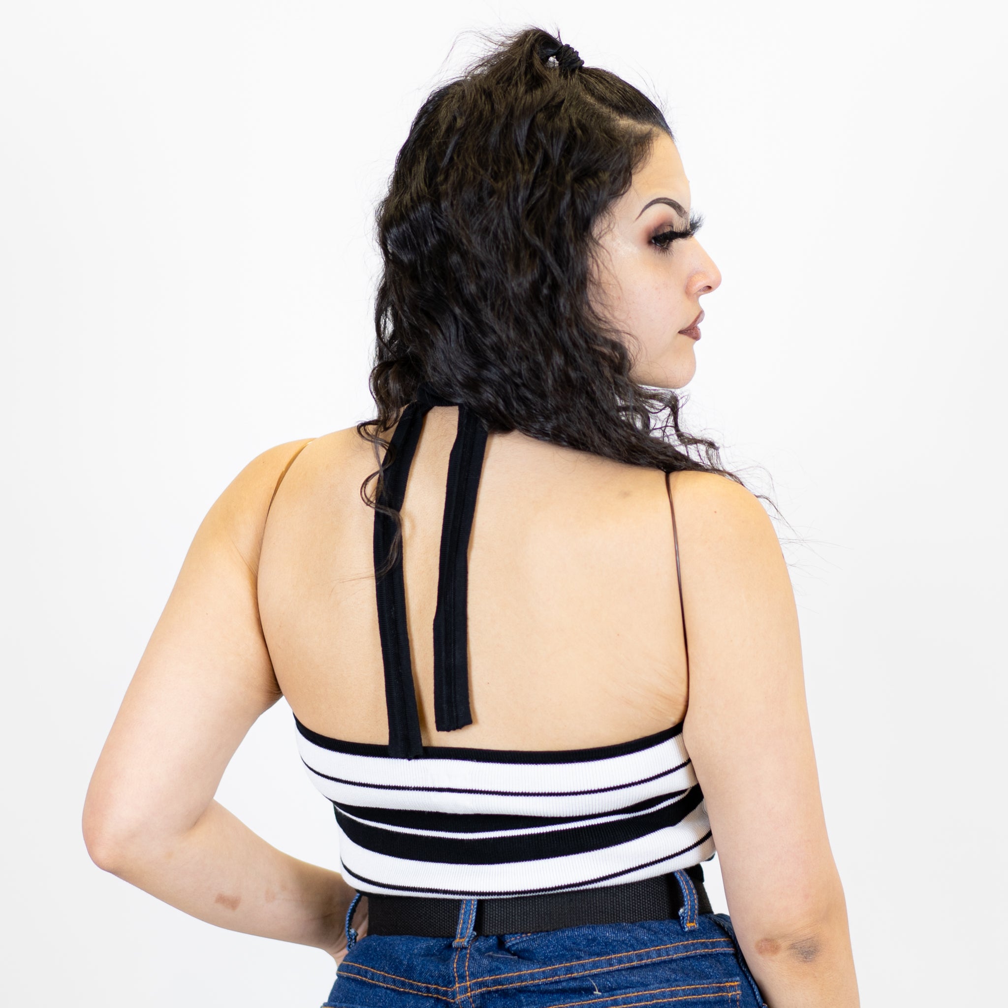 FB County Charlie Brown Cross Halter Top