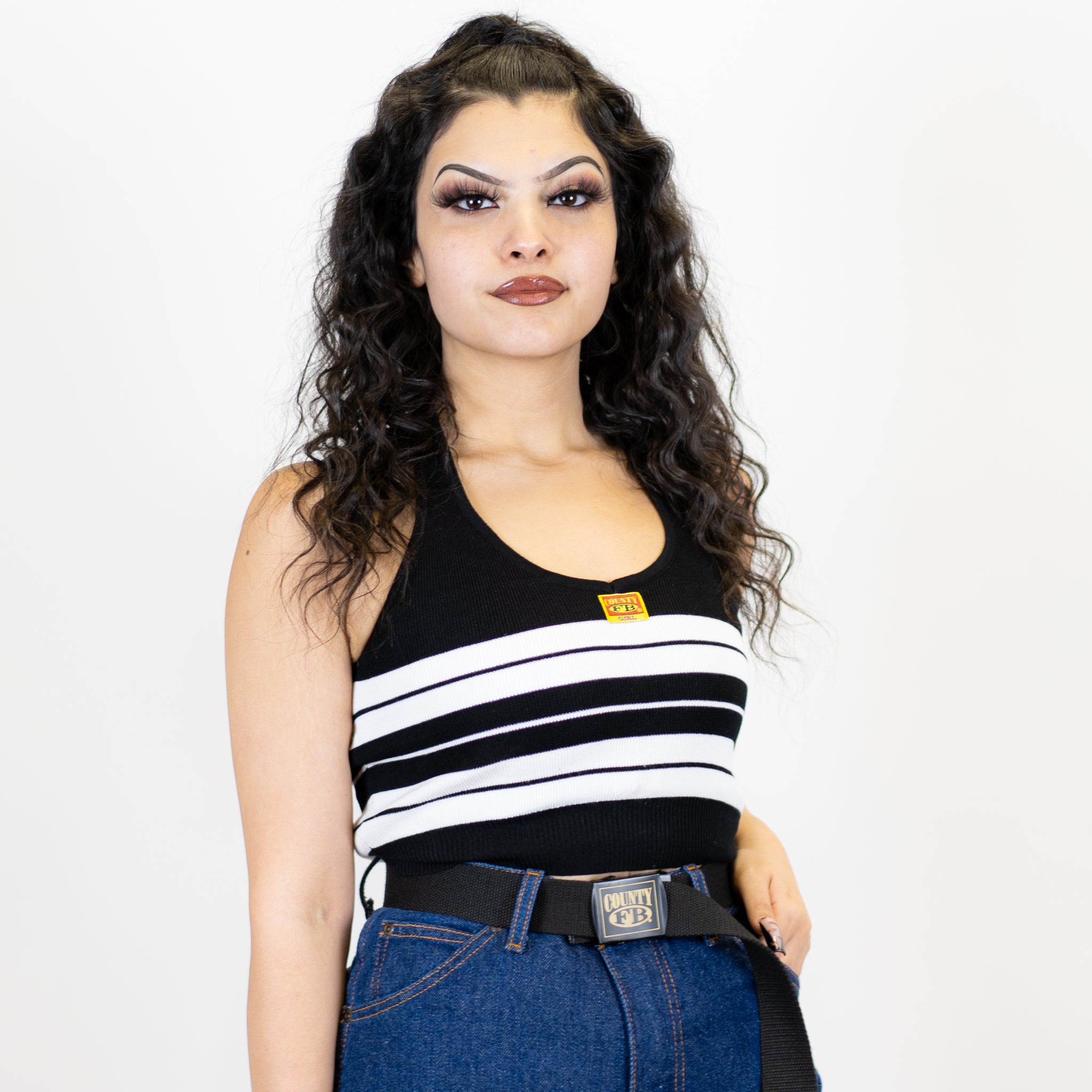 FB County Charlie Brown Cross Halter Top