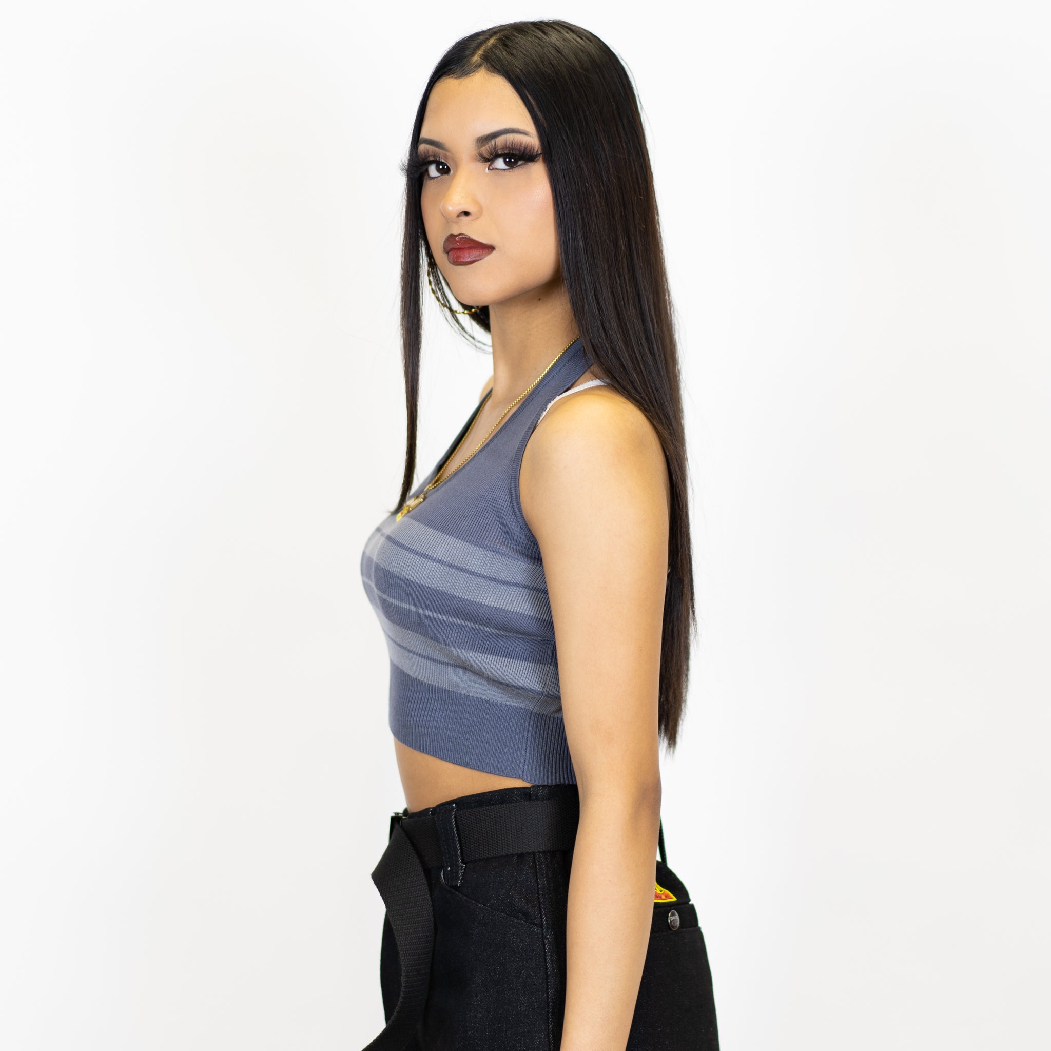 FB County Charlie Brown Cross Halter Top