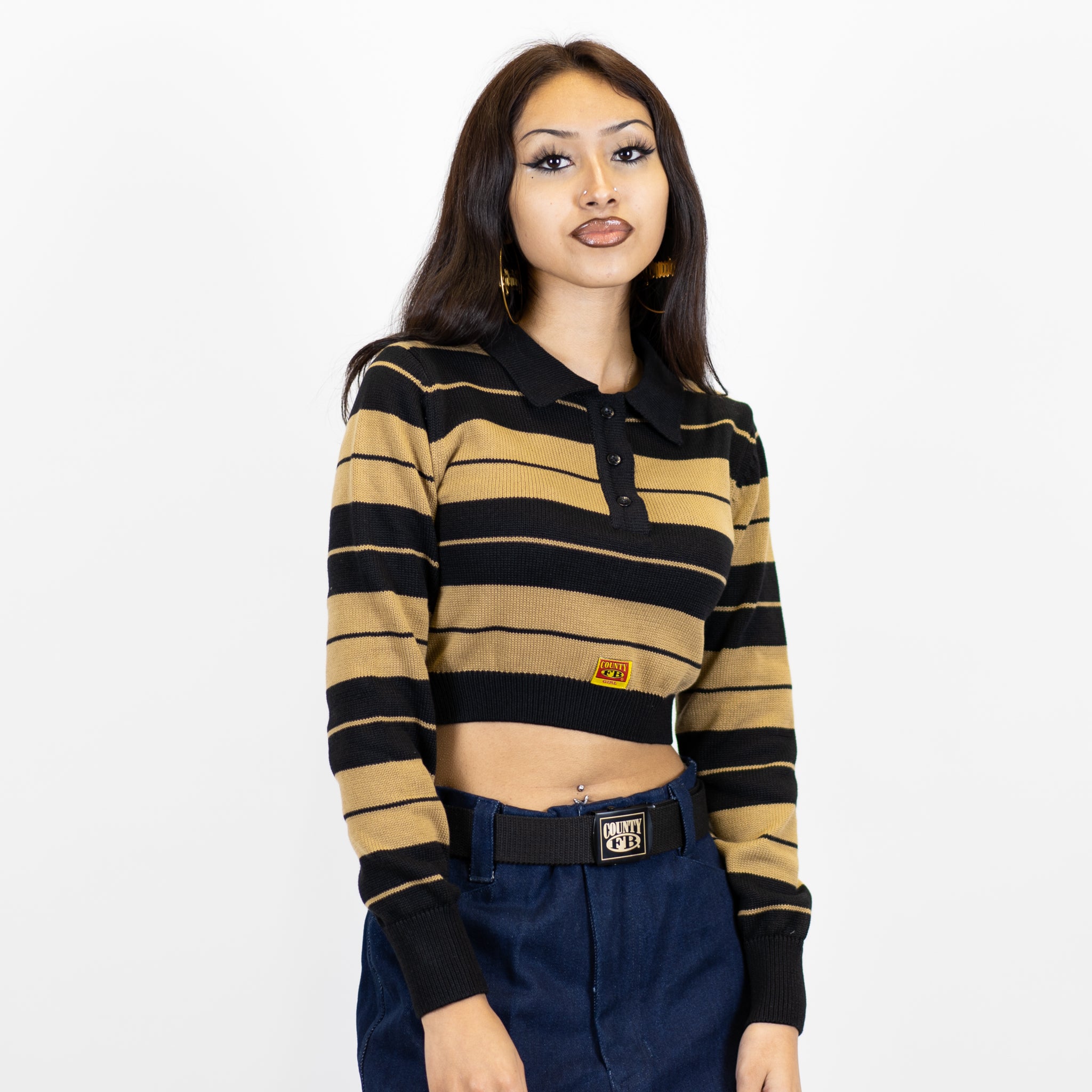 FB County Long Sleeve Charlie Brown Crop Top