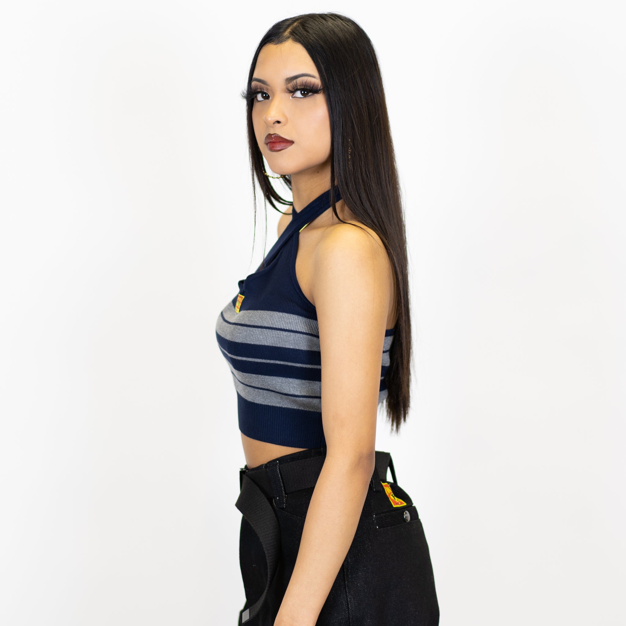 FB County Charlie Brown Cross Halter Top