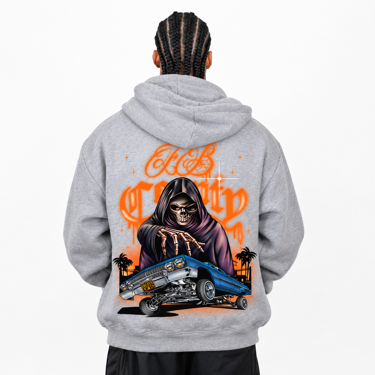 FB County Heavyweight Oversized Halloween Graphic Pullover Hoodies