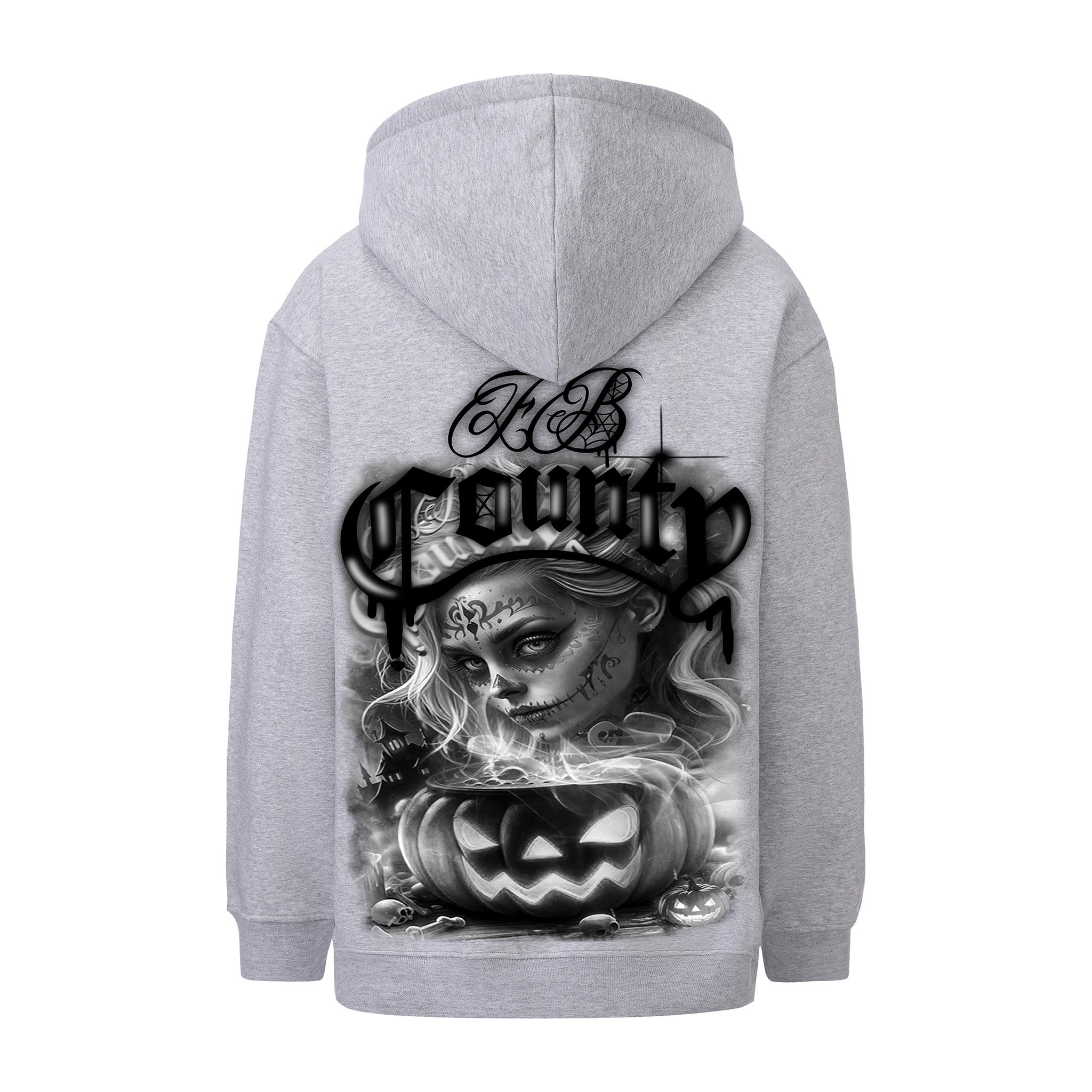 FB County Heavyweight Oversized Halloween Graphic Zip-Up Hoodies