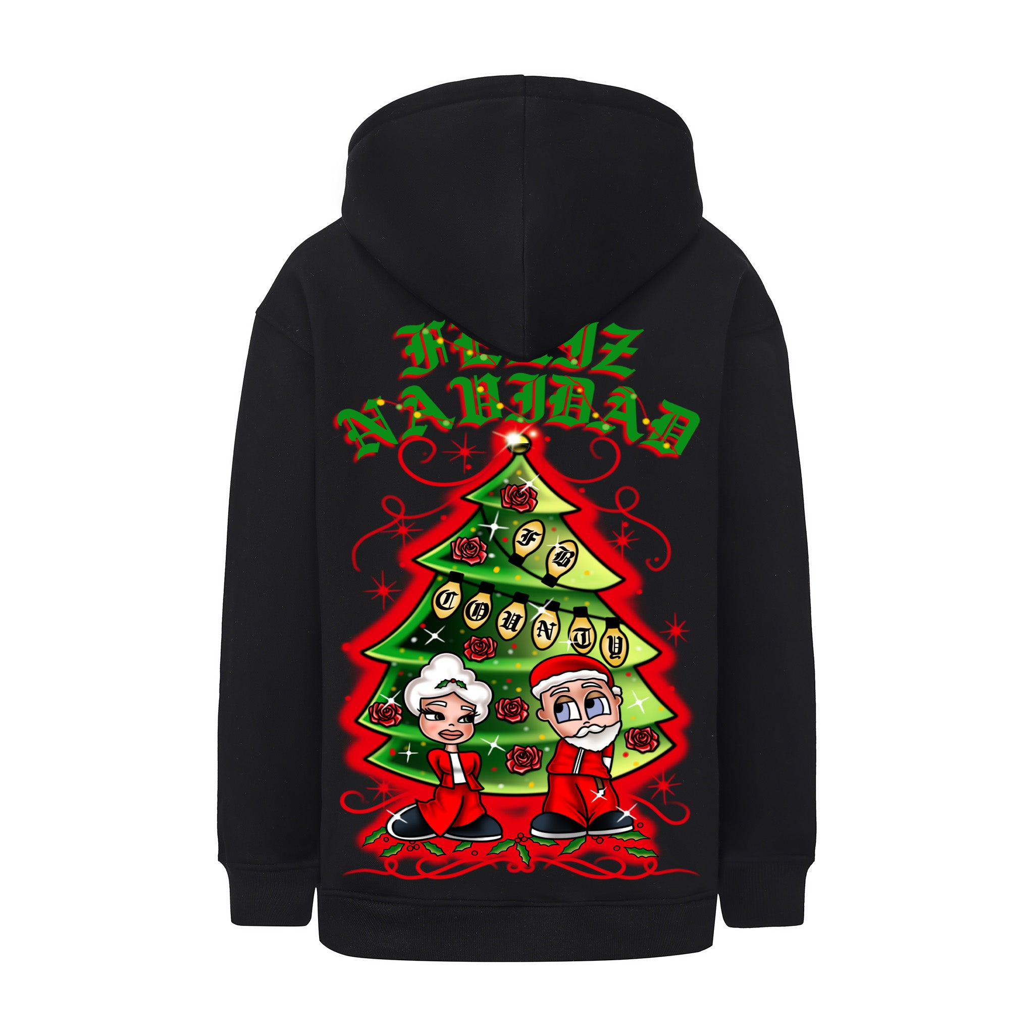 FB County Heavyweight Oversized Christmas Graphic Pullover Hoodies