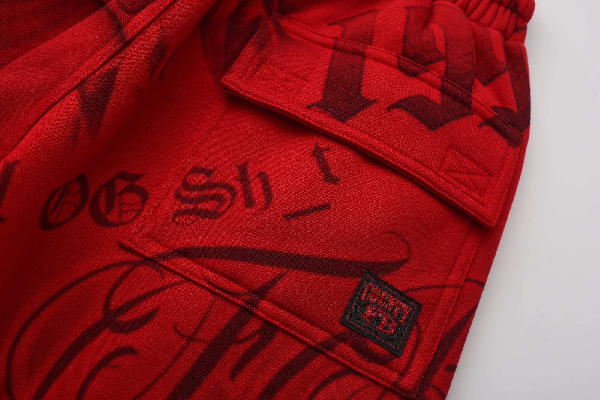 FB County Red Tatted Up Sweatpants