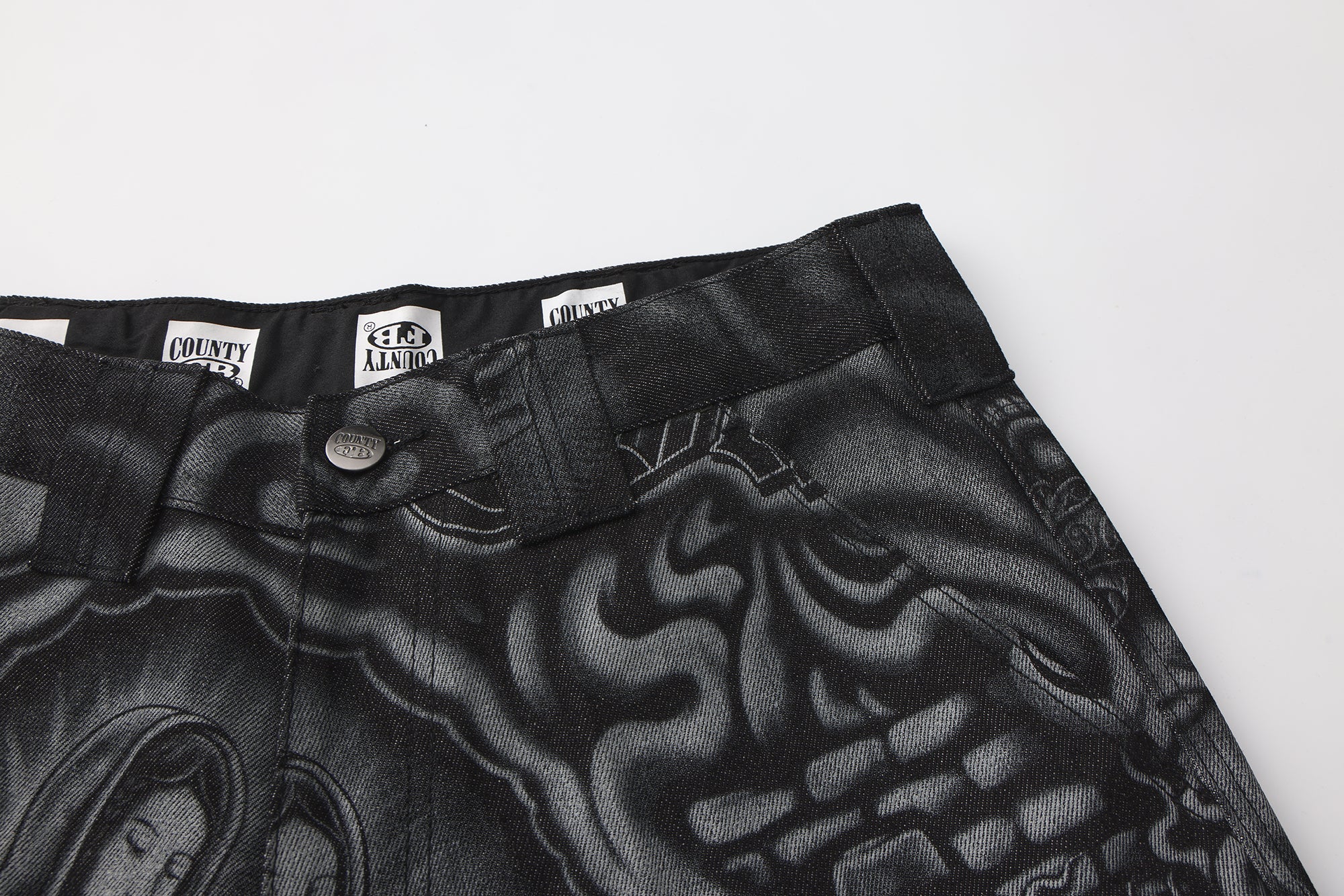 FB County Laser Printed Inked Up Hard Denim Shorts
