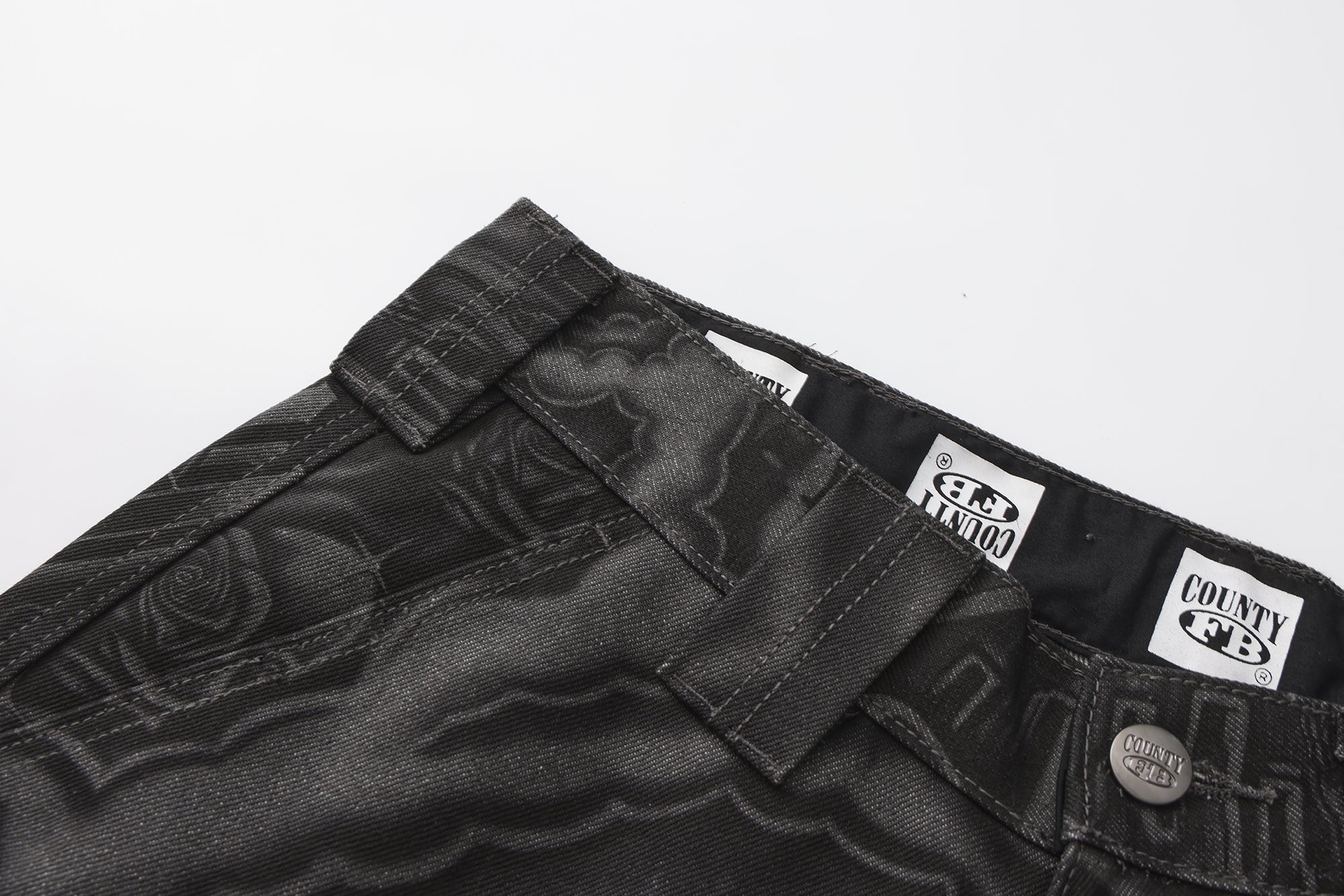 FB County Laser Printed Inked Up Hard Denim Shorts