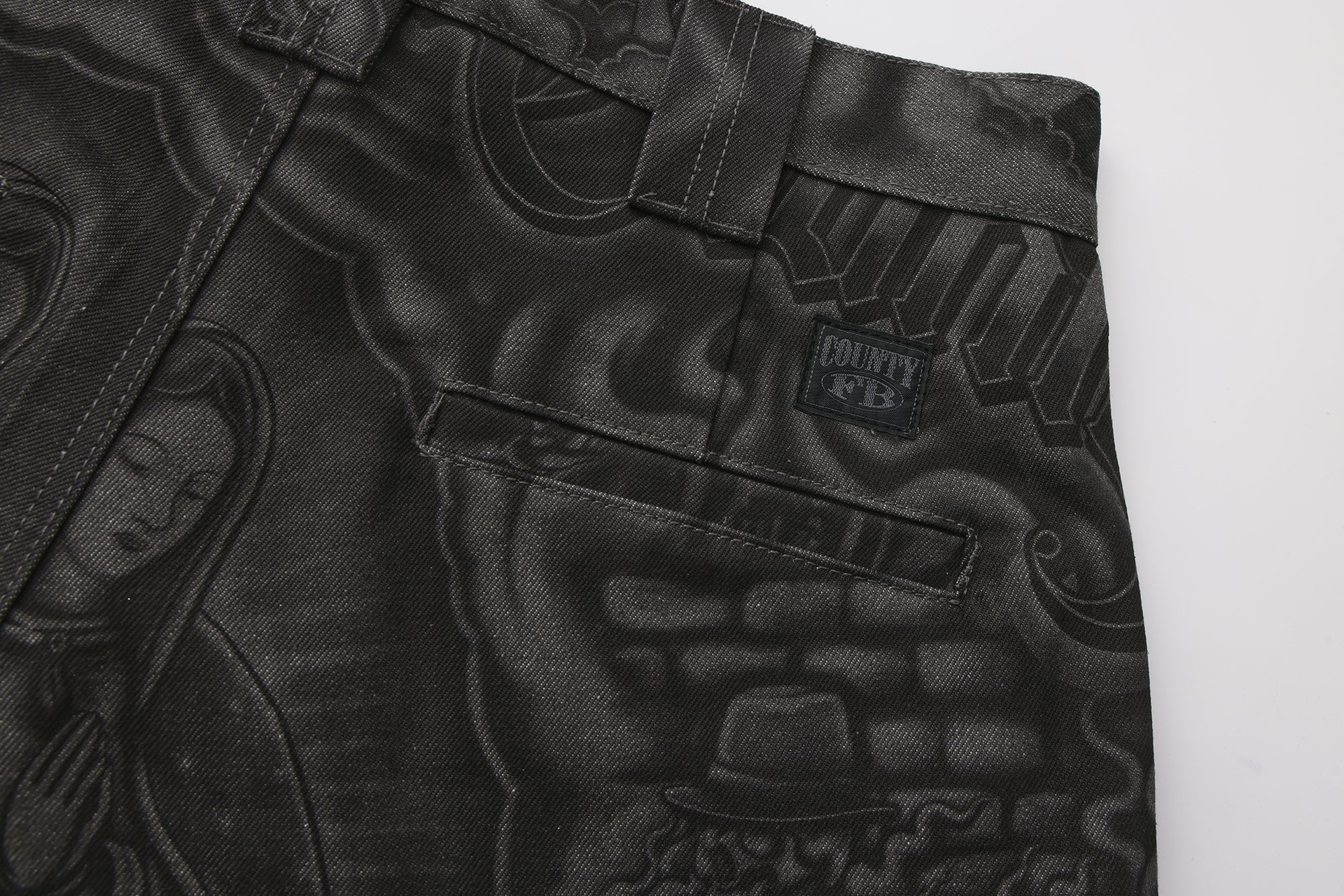 FB County Laser Printed Inked Up Hard Denim Shorts