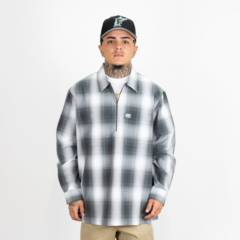 FB County Long Sleeve Checker Zip Shirt - Big & Tall Sizes