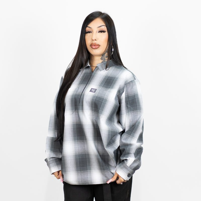 FB County Long Sleeve Checker Zip Shirt - Big & Tall Sizes