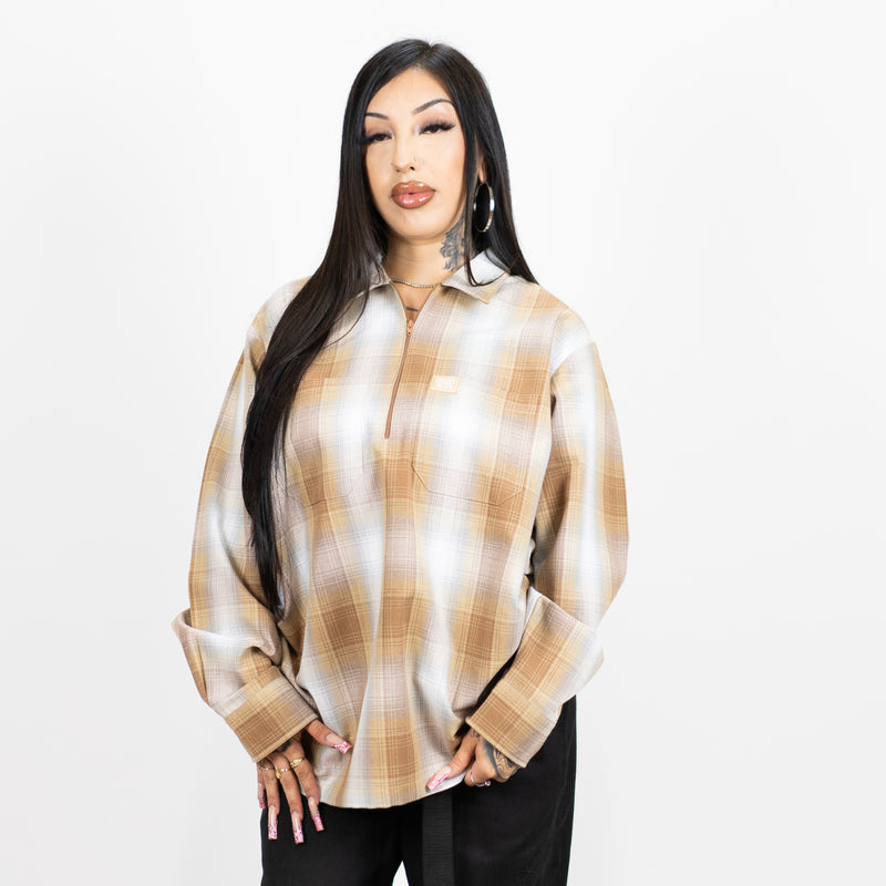 FB County Long Sleeve Checker Zip Shirt - Big & Tall Sizes