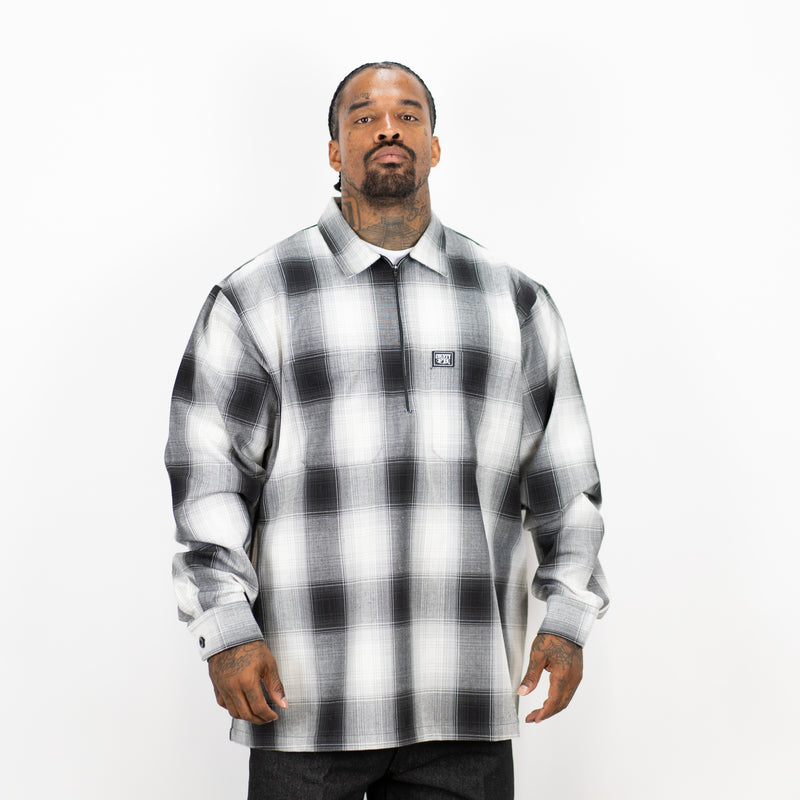 FB County Long Sleeve Checker Zip Shirt - Big & Tall Sizes