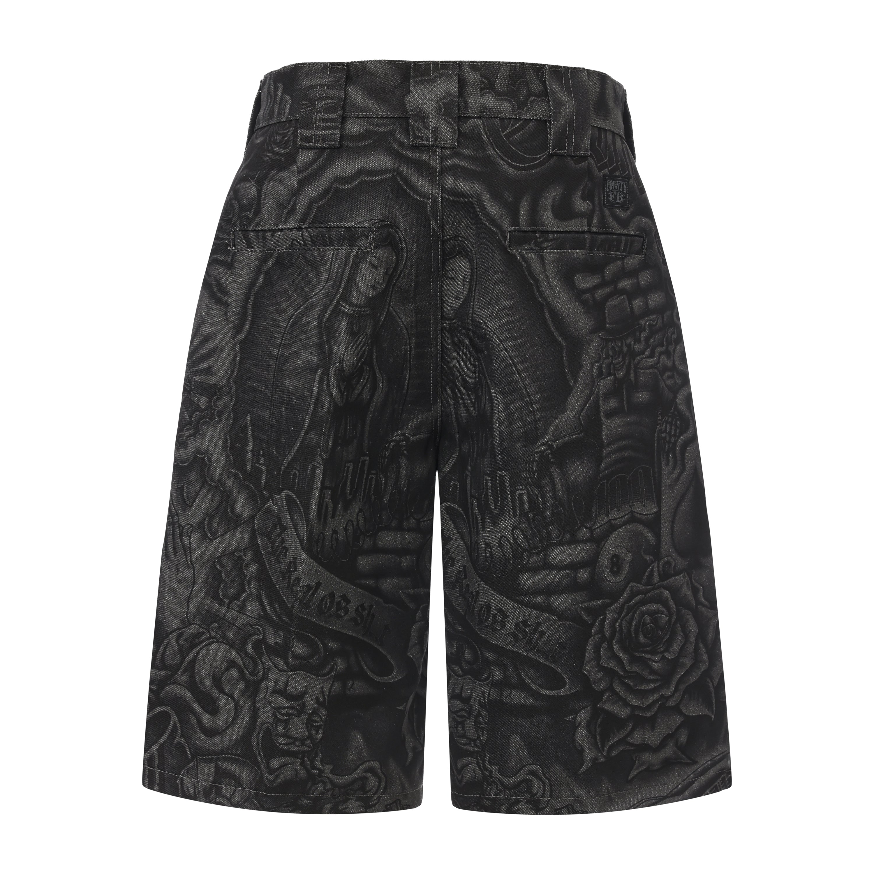 FB County Laser Printed Inked Up Hard Denim Shorts