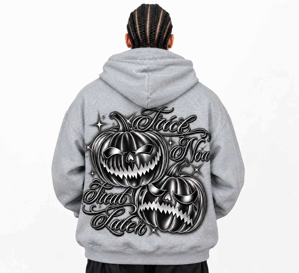 FB County Heavyweight Oversized Halloween Graphic Pullover Hoodies