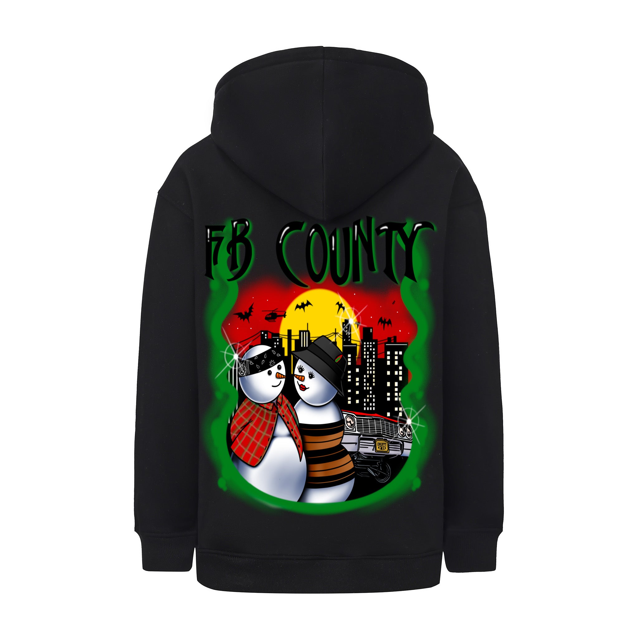FB County Heavyweight Oversized Christmas Graphic Pullover Hoodies