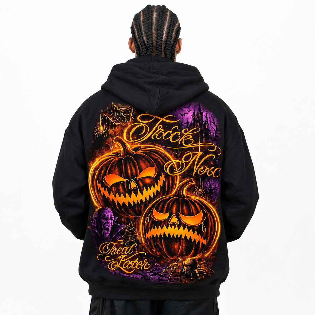 FB County Heavyweight Oversized Halloween Graphic Pullover Hoodies