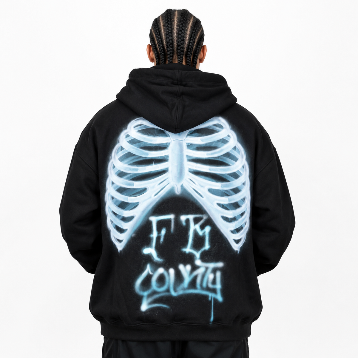 FB County Heavyweight Oversized Halloween Graphic Pullover Hoodies