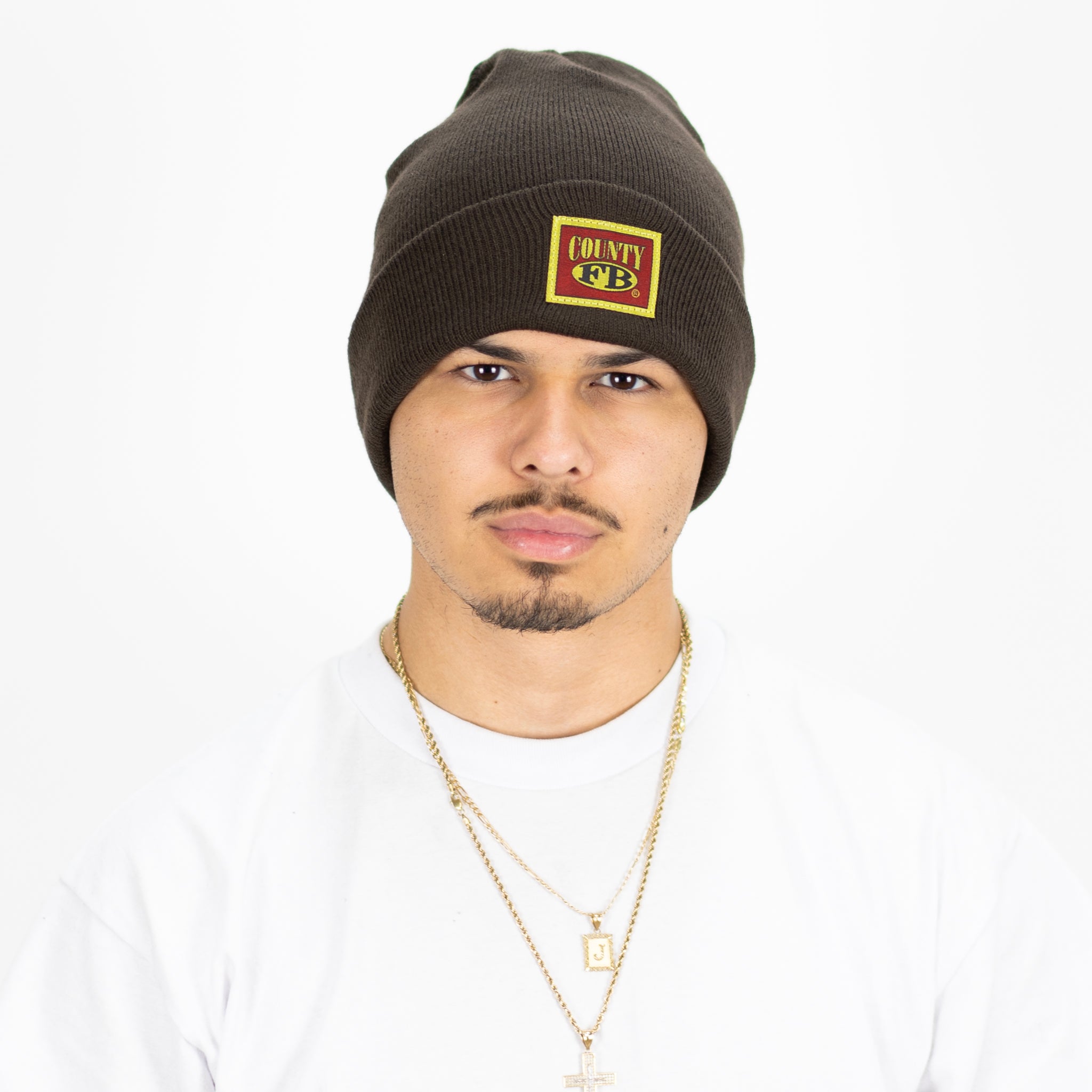【FENDI】Beanie ★関税送料込み FENDI FF Print Nero and Bianco Knitted Wool Beanie FXQ056 at