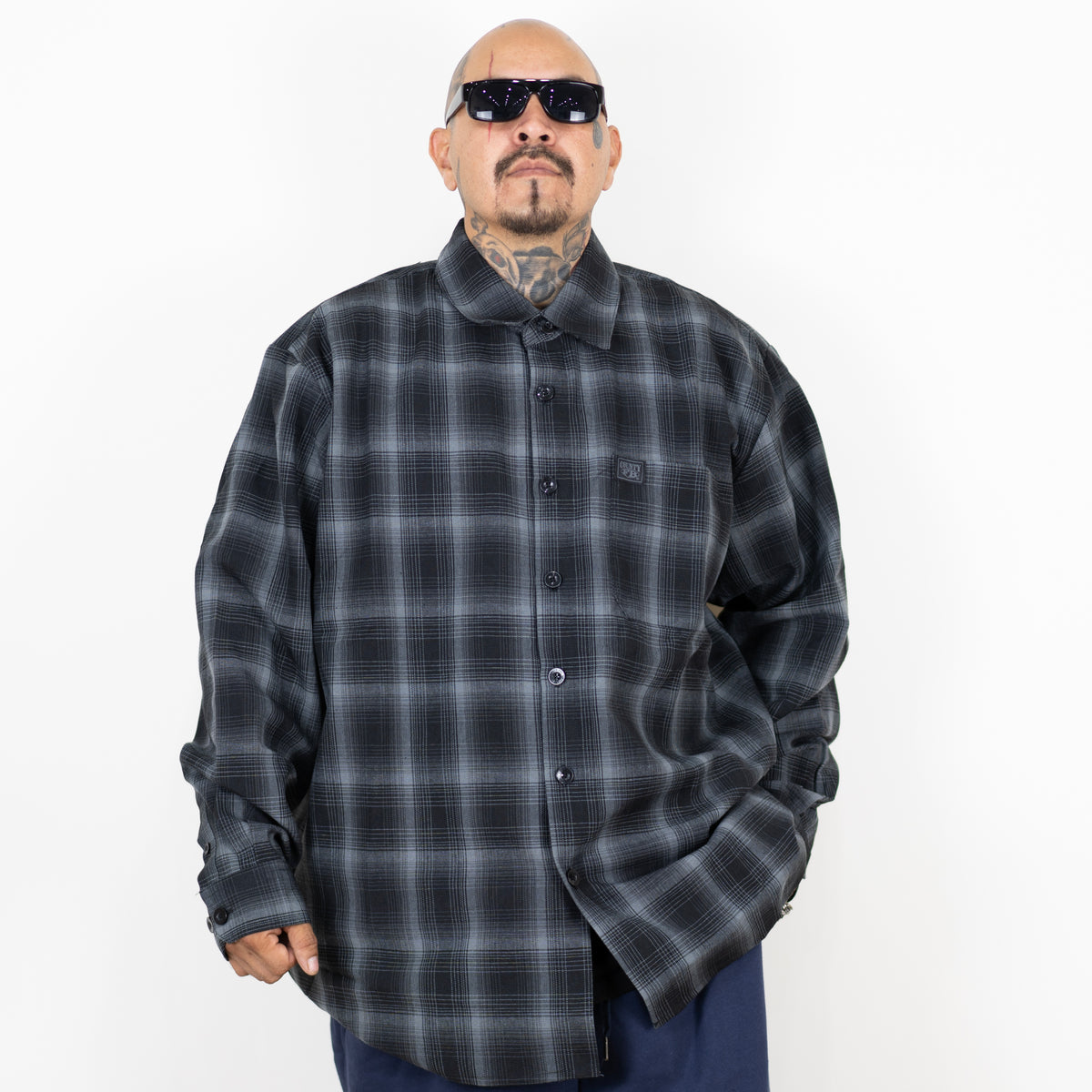 FB County Long Sleeve Checker Flannel Shirt unknown frill check l/s shirts