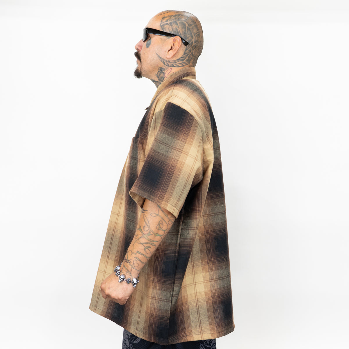 FB County NEW Short Sleeve Checker Zip Shirt