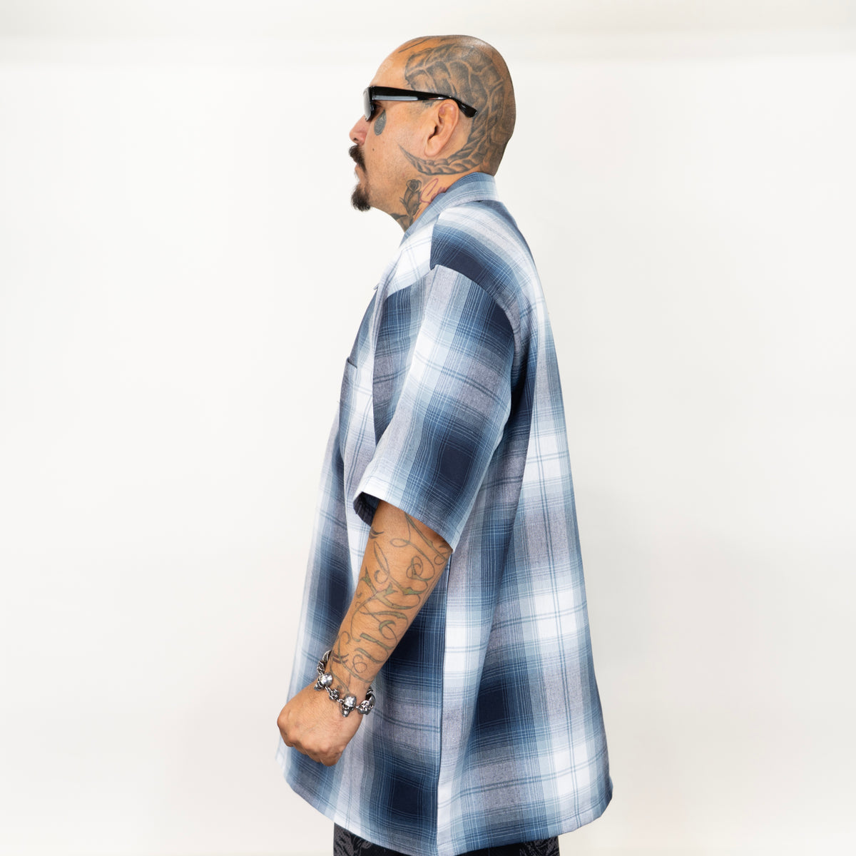 FB County NEW Short Sleeve Checker Zip Shirt