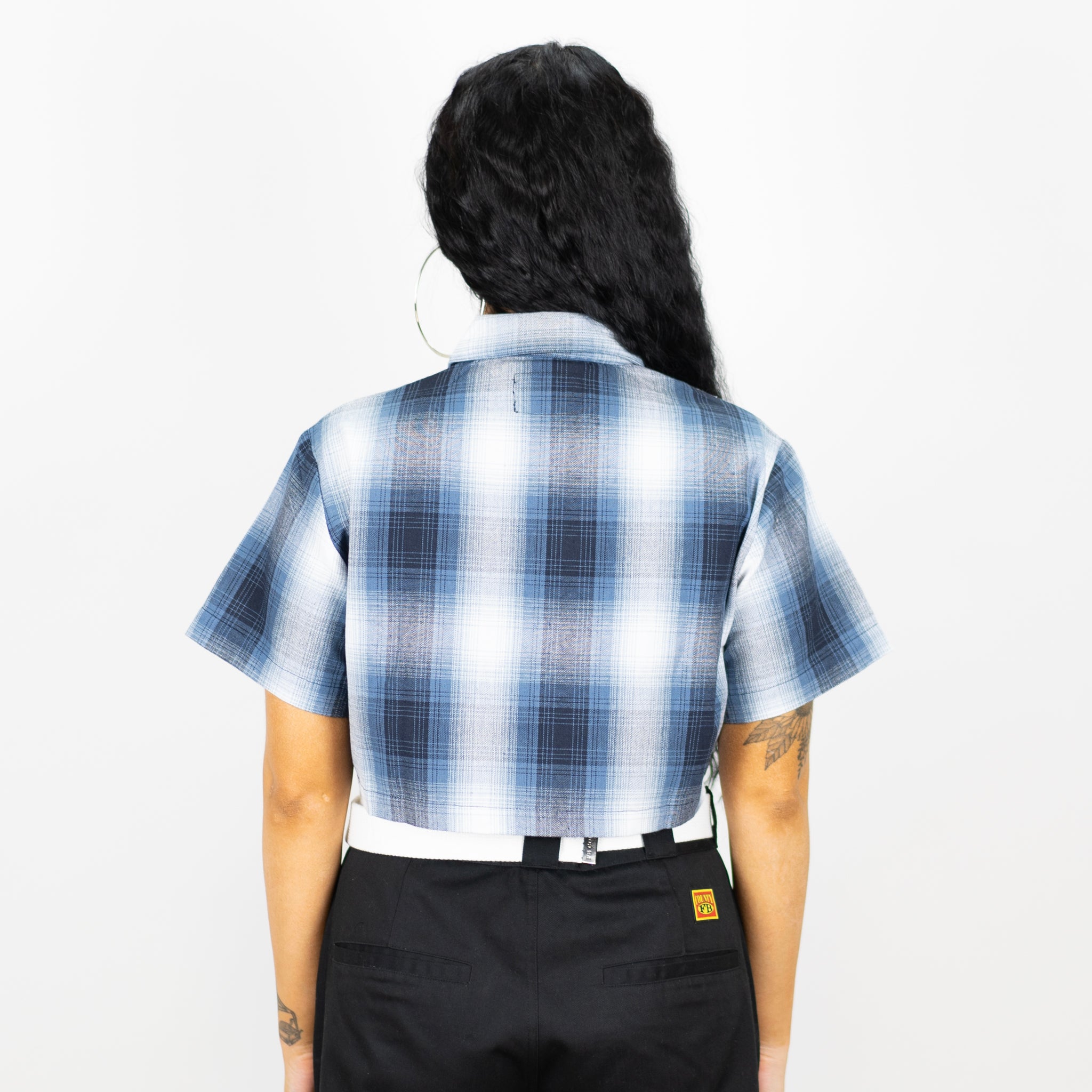 FB County Checker Zip Crop Top