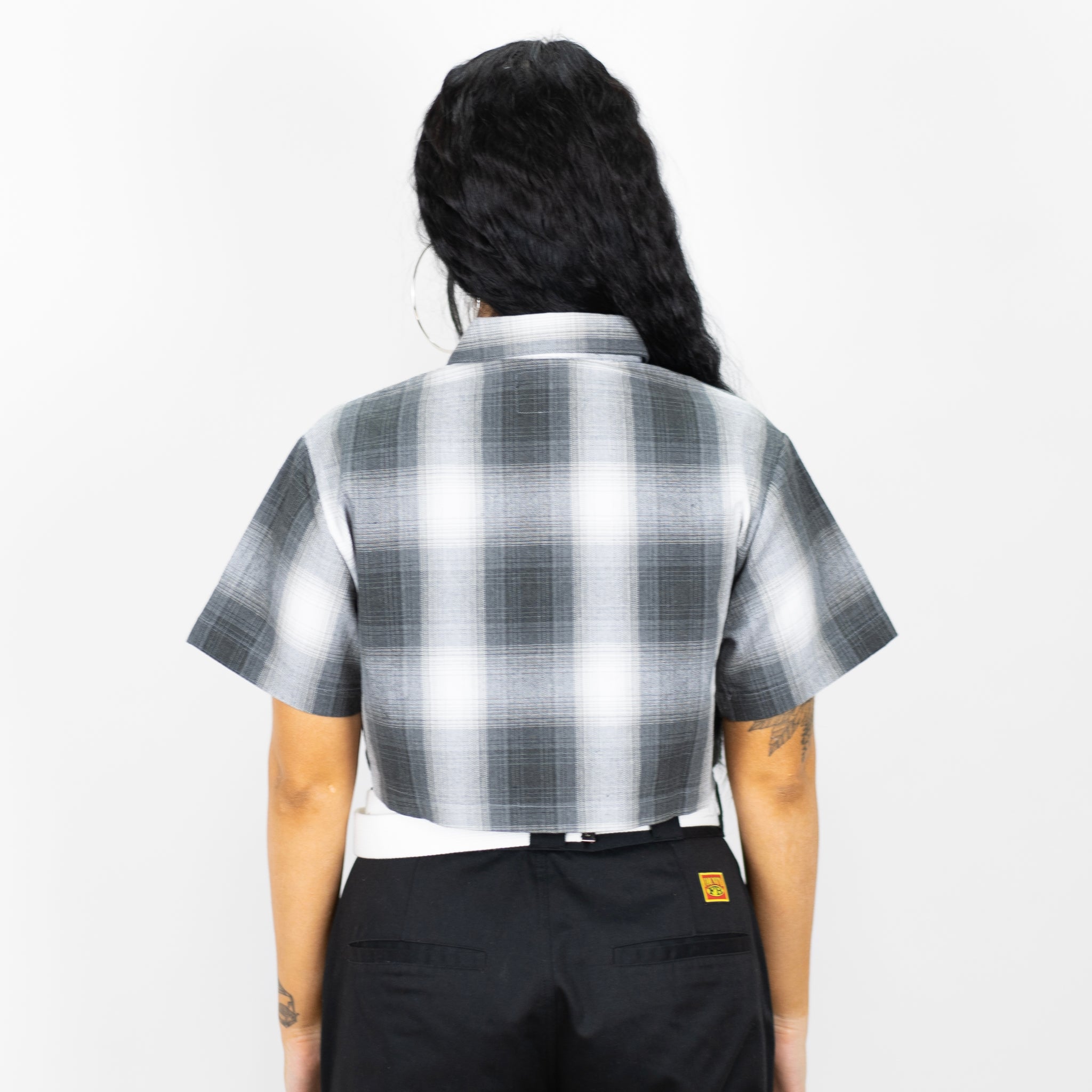 FB County Checker Zip Crop Top