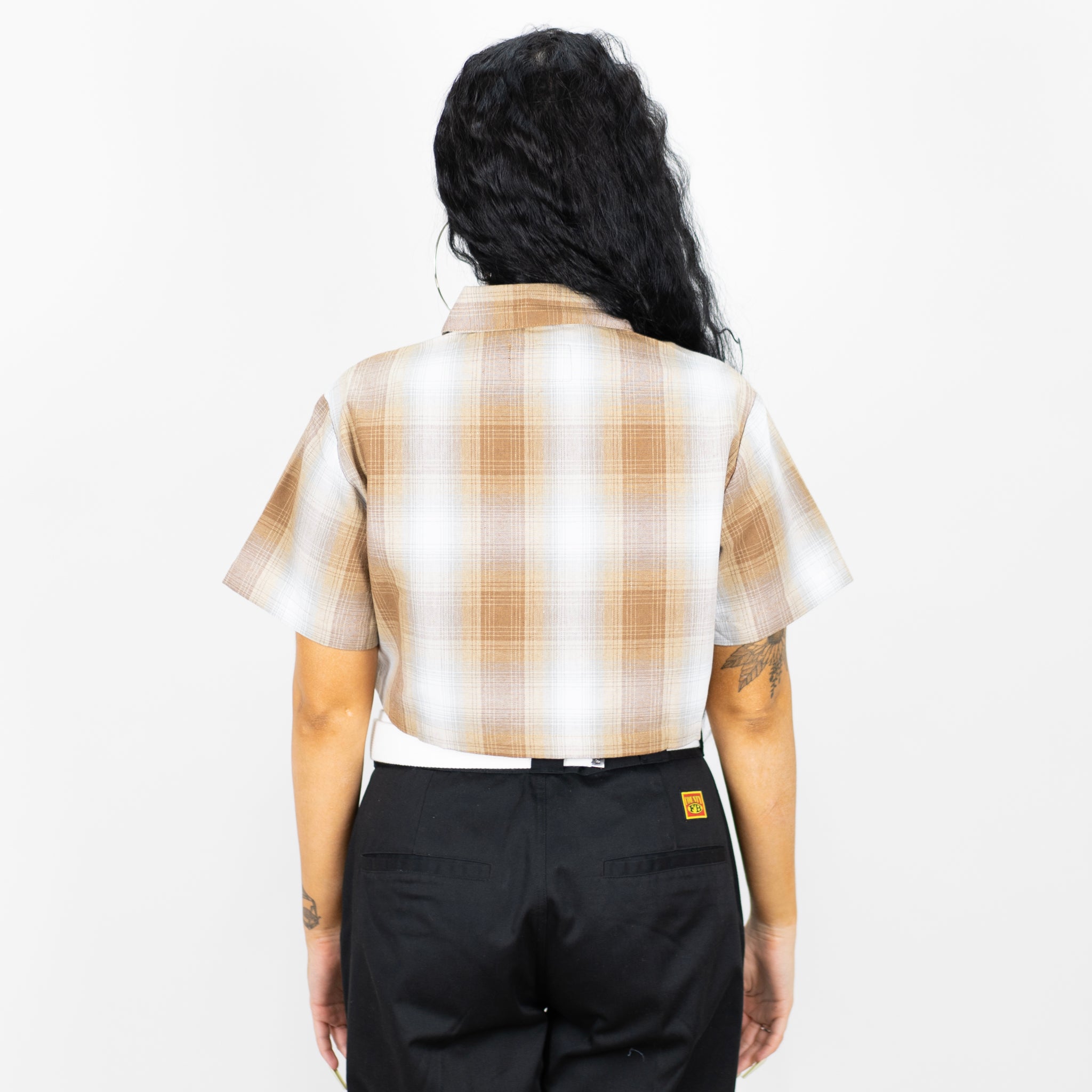 FB County Checker Zip Crop Top