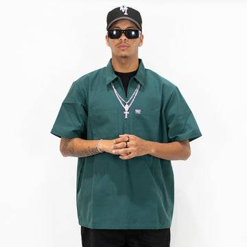 FB County Short Sleeve Checker Zip Shirt