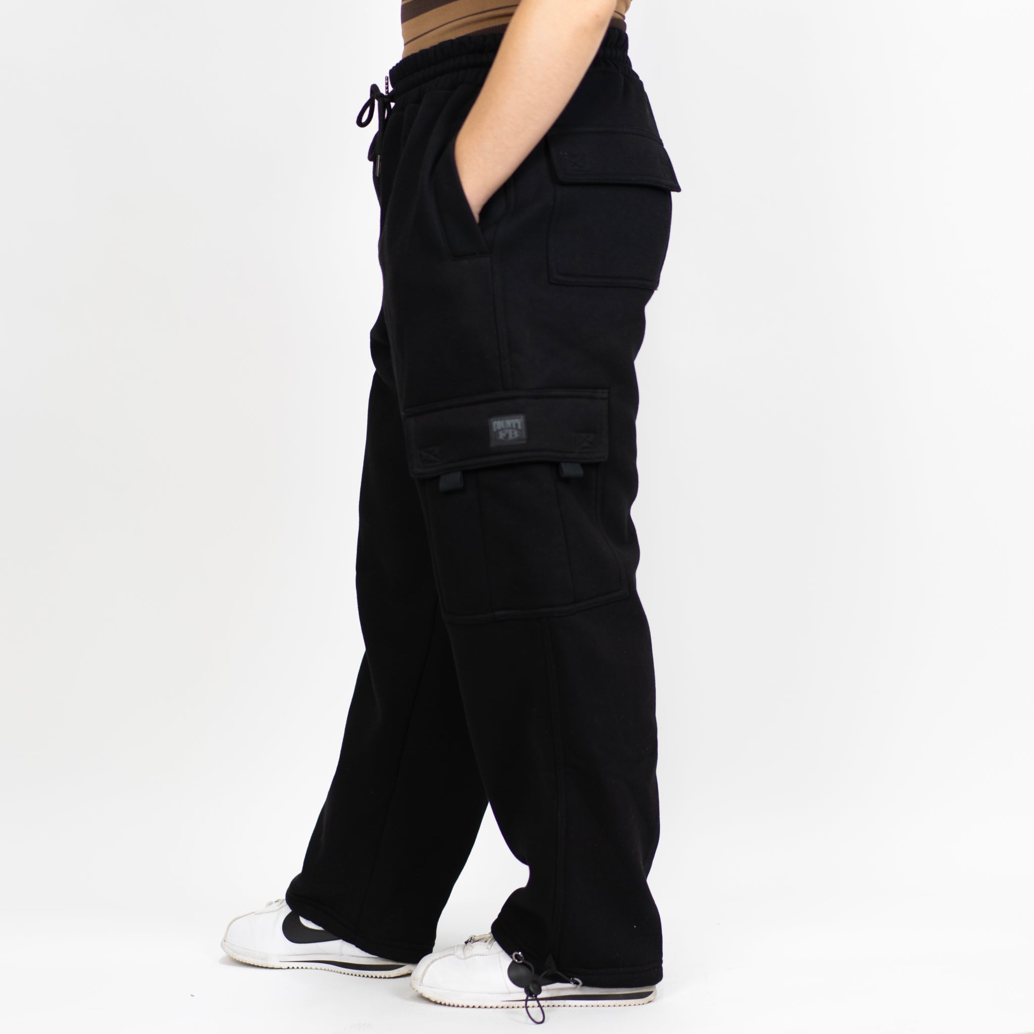 【DEARMINE】Codes Cargo Sweatpants FB County Heavyweight Baggy Cargo Sweatpants
