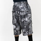 FB County Laser Print Fleece Cargo Shorts