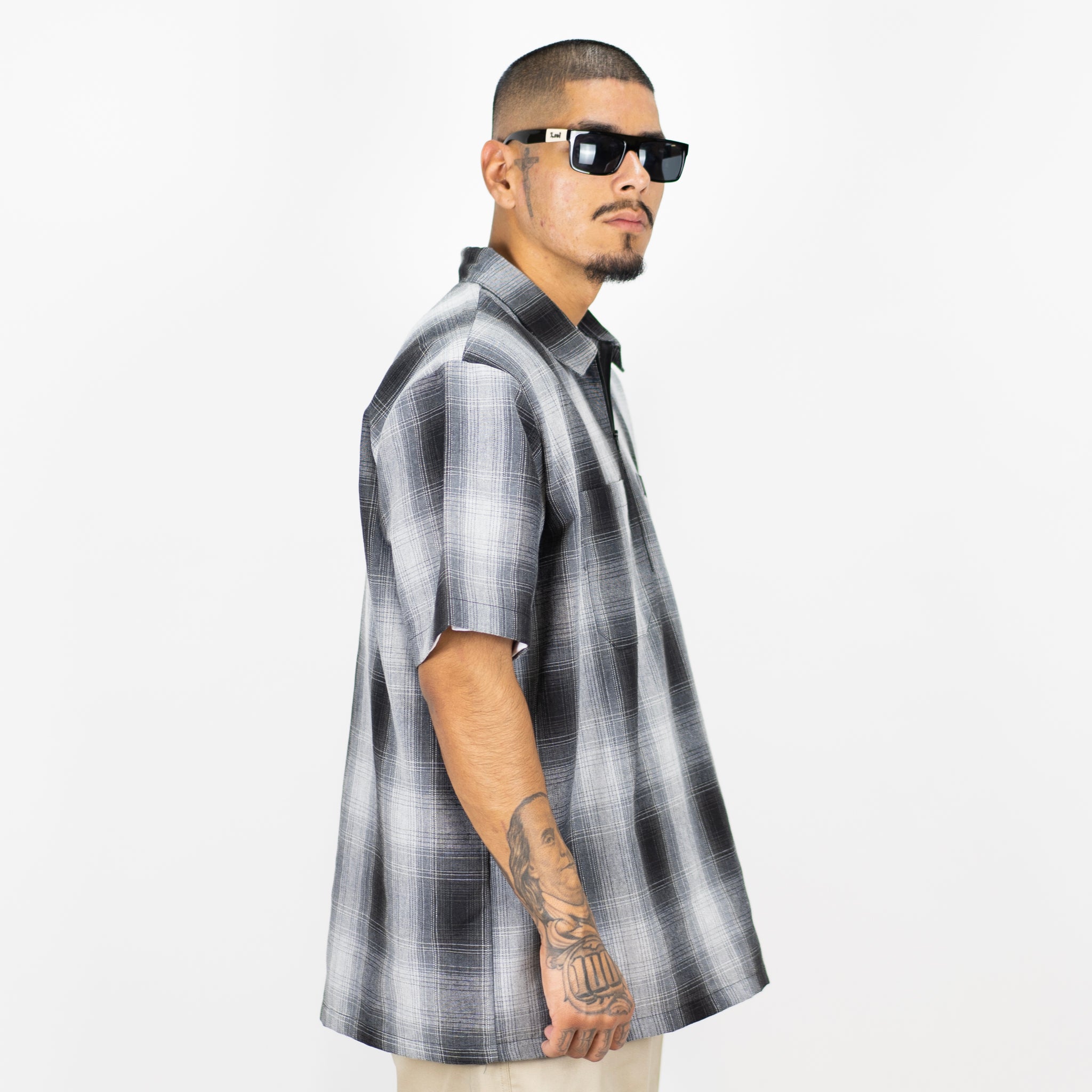 FB County Short Sleeve Checker Zip Shirt