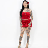 FB County Velour Corset & Skirt Set