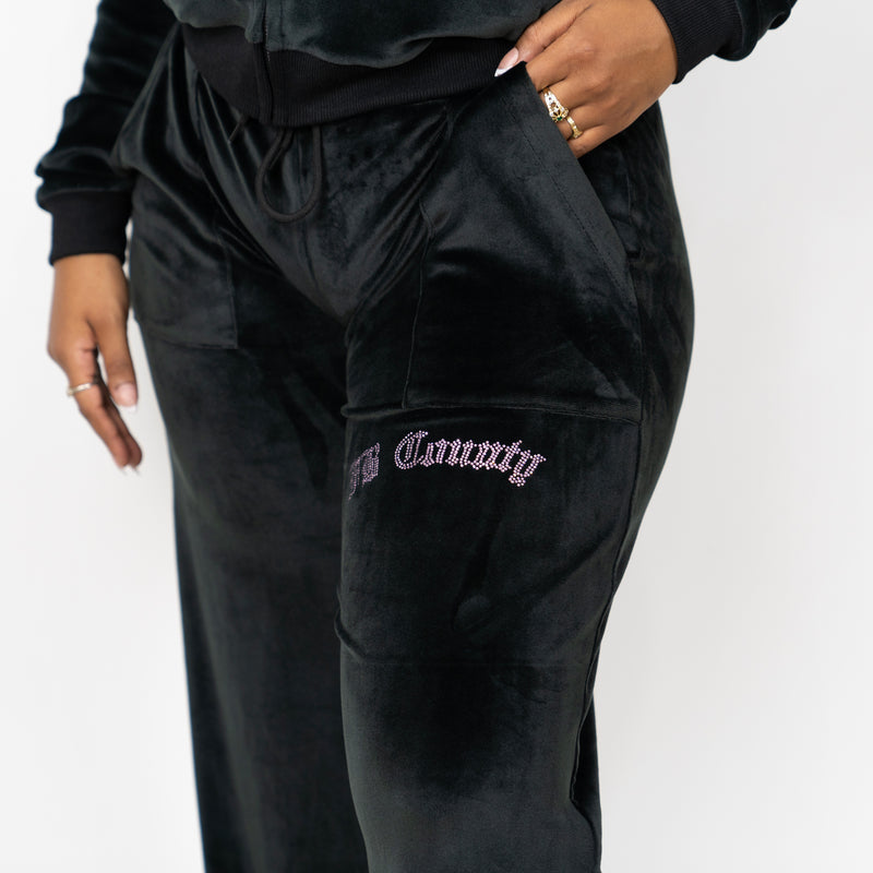 FB County Rhinestone Velour Tracksuit