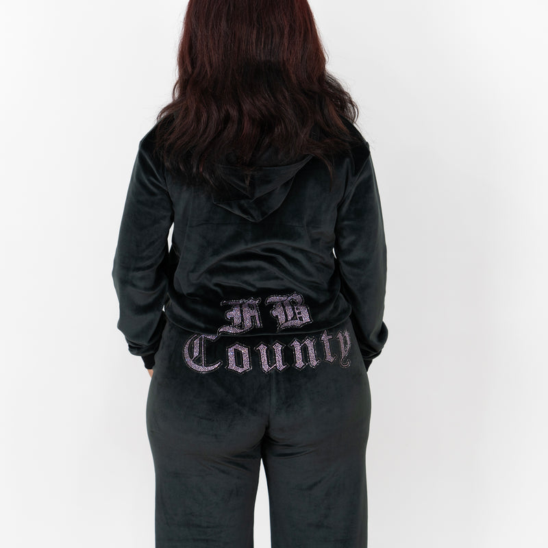 FB County Rhinestone Velour Tracksuit