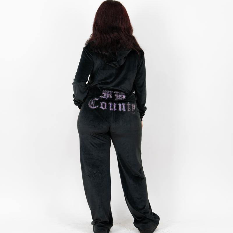 FB County Rhinestone Velour Tracksuit