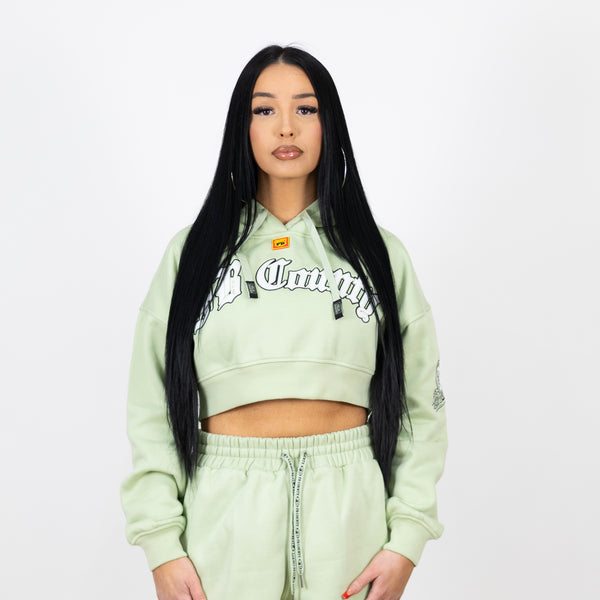 FB County Cropped Old School Hoodie