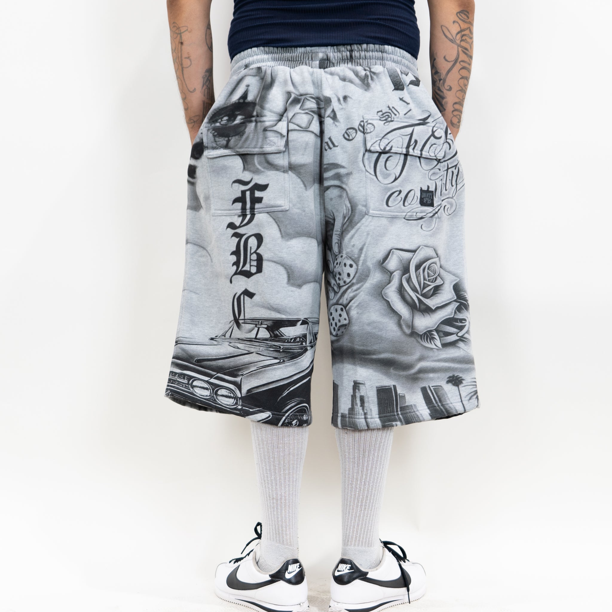 FB County Tatted Up Baggy Fleece Shorts